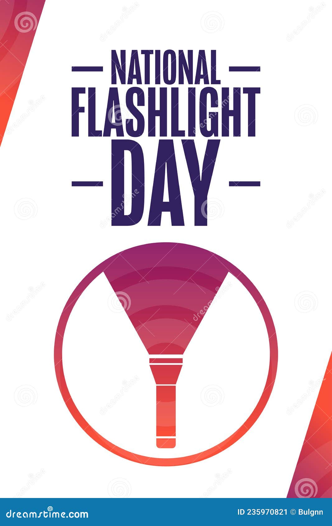 National Flashlight Day. Holiday Concept. Template for Background