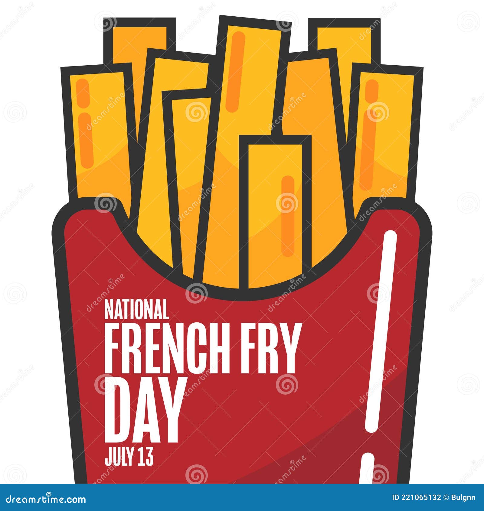 National French Fry Day Sign Cartoon Vector 222753059