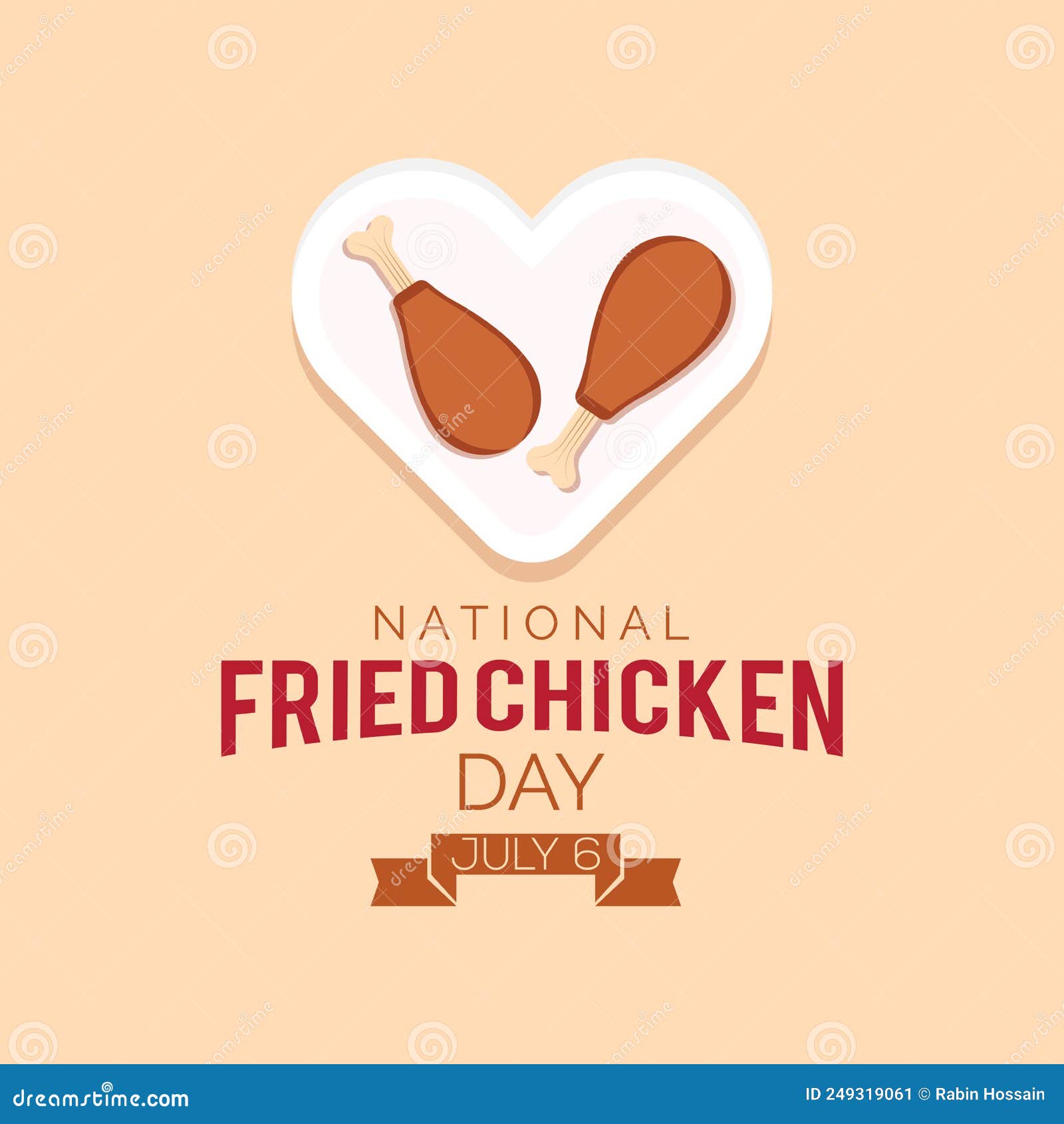 National Fried Chicken Day . Stock Vector Illustration of bird