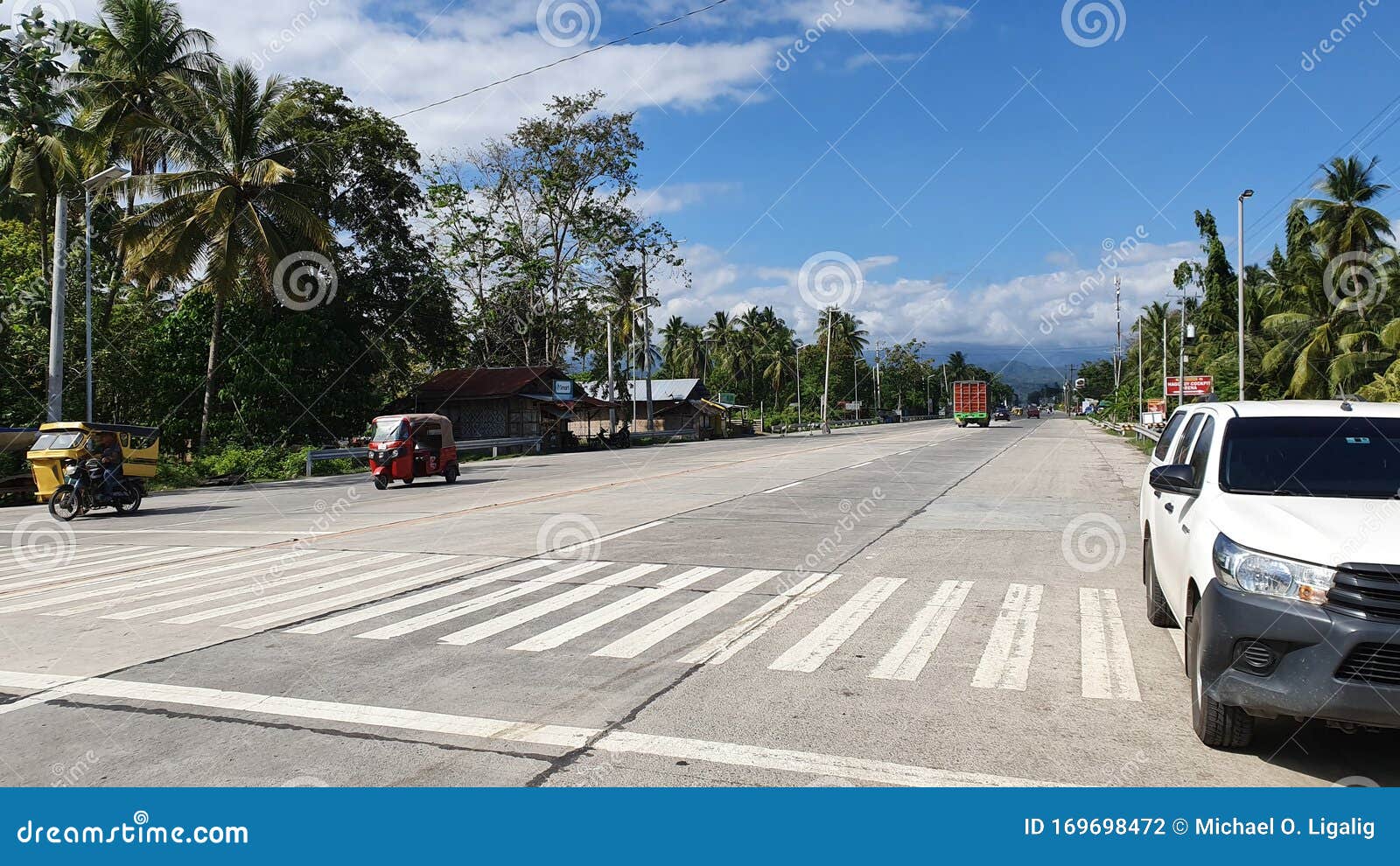 national highway in digos city, davao del sur, philippines