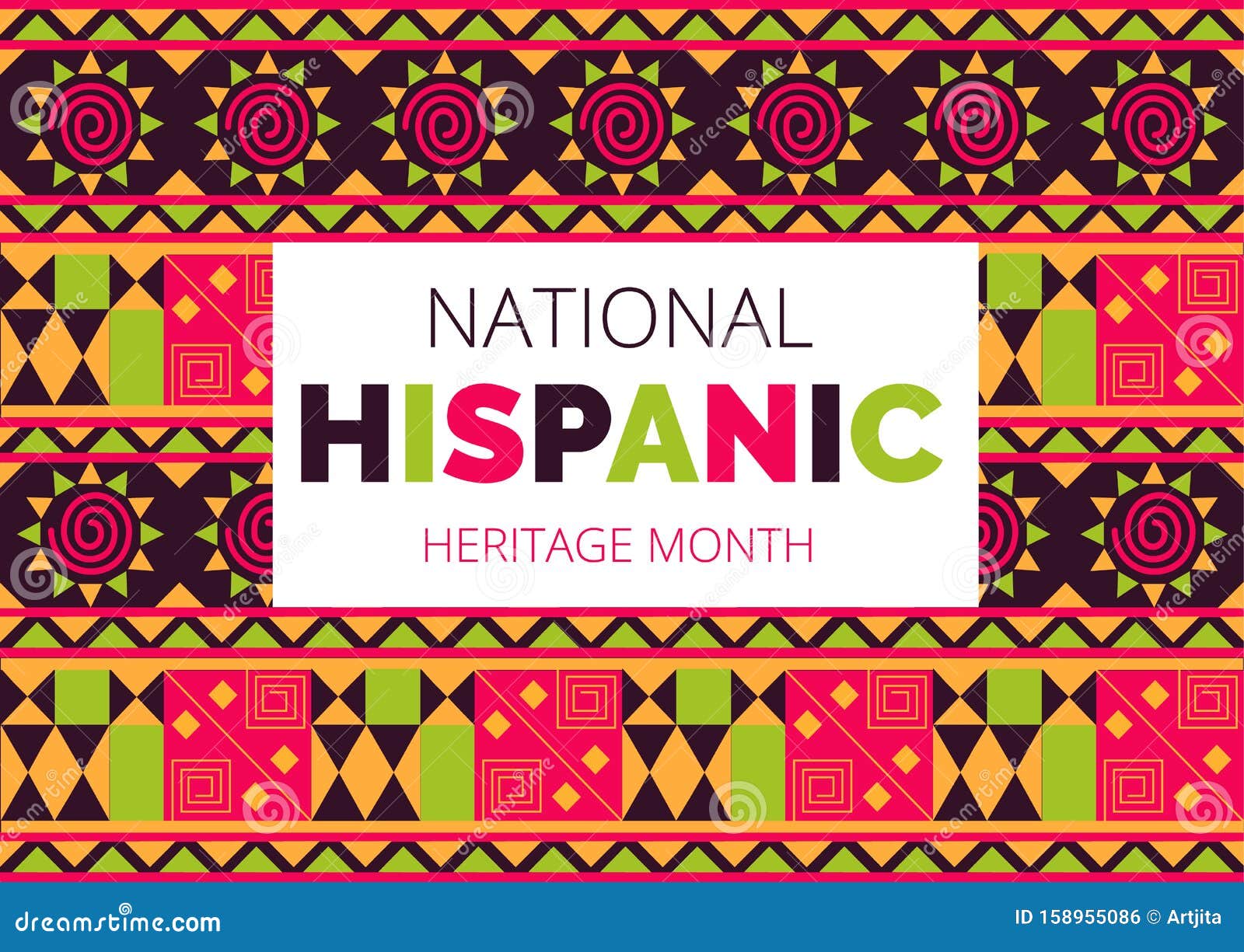 national hispanic heritage month celebrated from 15 september to 15 october usa. latino american ornament 