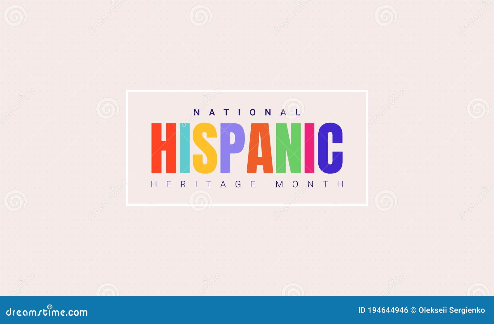 national hispanic heritage month horizontal banner template with colorful text in a frame. influence of latin american
