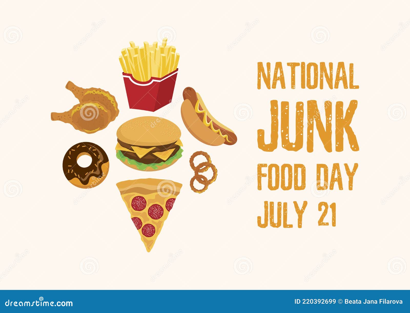 National Junk Food Day Vector Stock Vector Illustration of fried