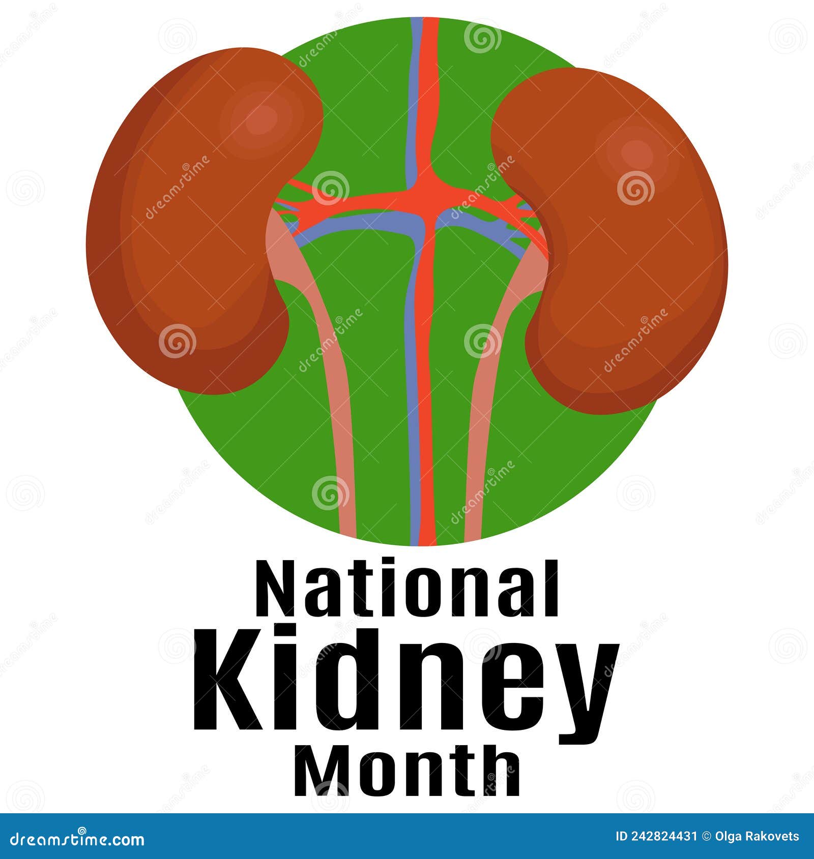 National Kidney Month, Idea for a Poster, Banner, Flyer or Postcard on