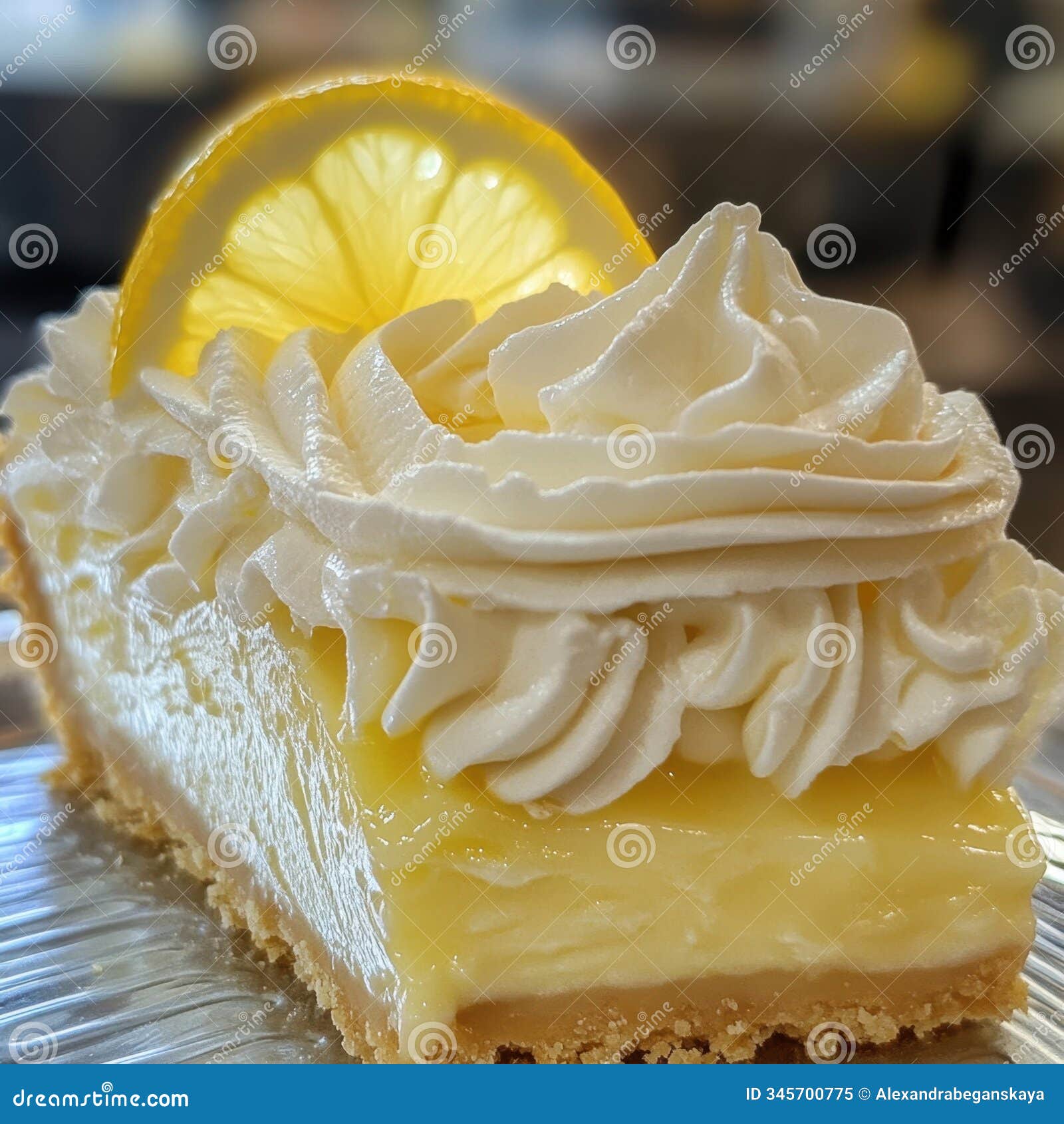 national lemon cream pie day delicious lemon cream pie with whipped topping and cookie crust in a closeup for dessert menu 