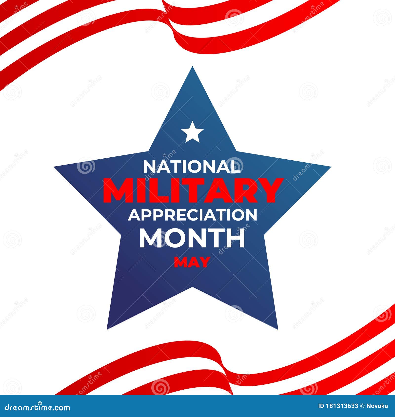 national military appreciation month.  square insta banner, poster, card for social networks, media with the text: national