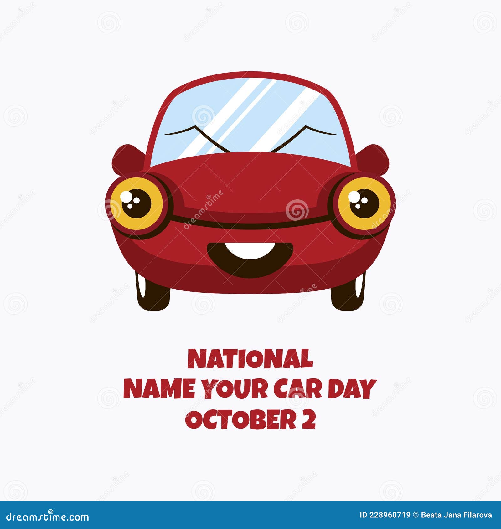 National Name Your Car Day Vector Stock Vector - Illustration of annual,  drive: 228960719
