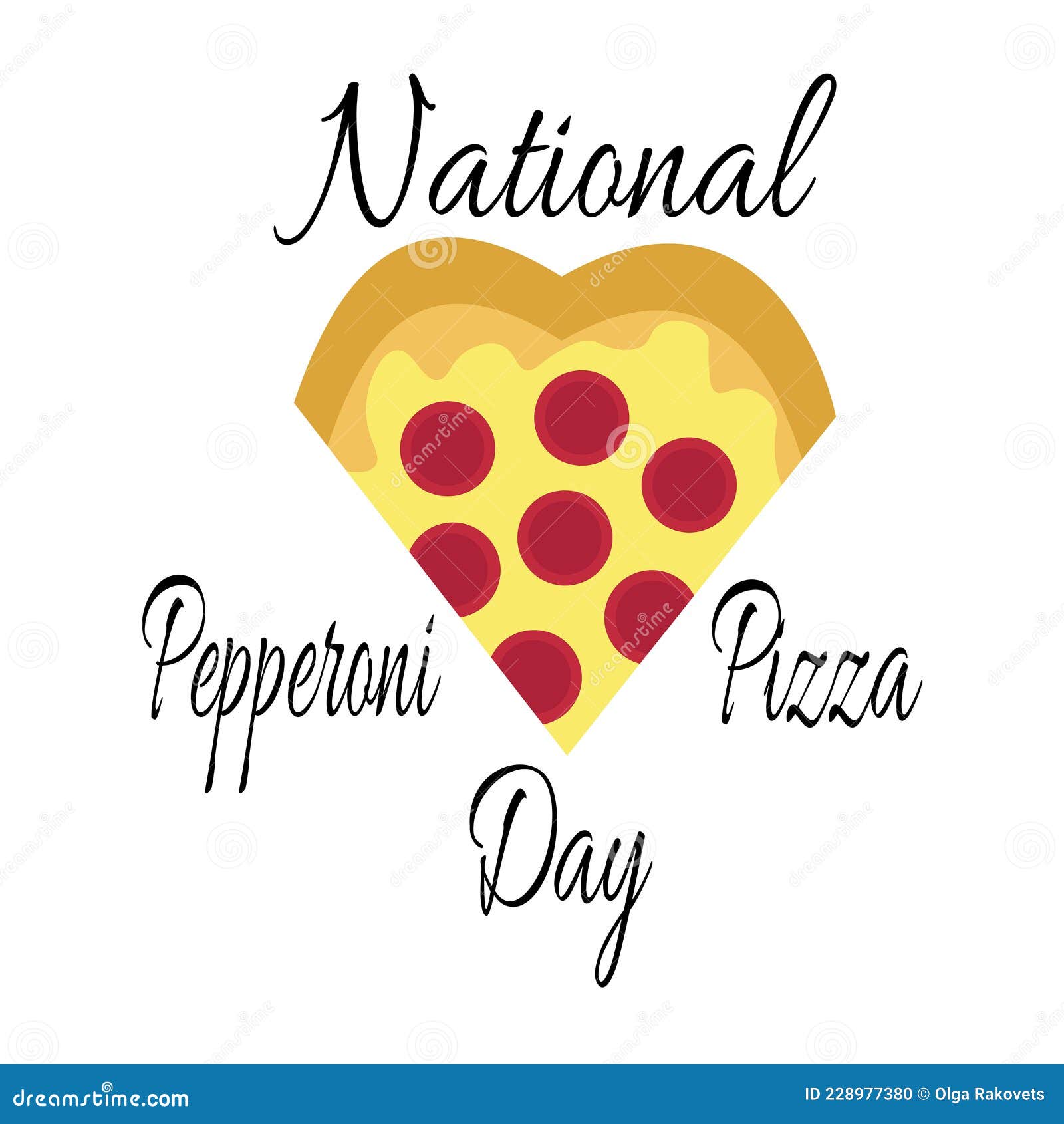National Pepperoni Pizza Day, Idea for a Poster or Menu Design Stock