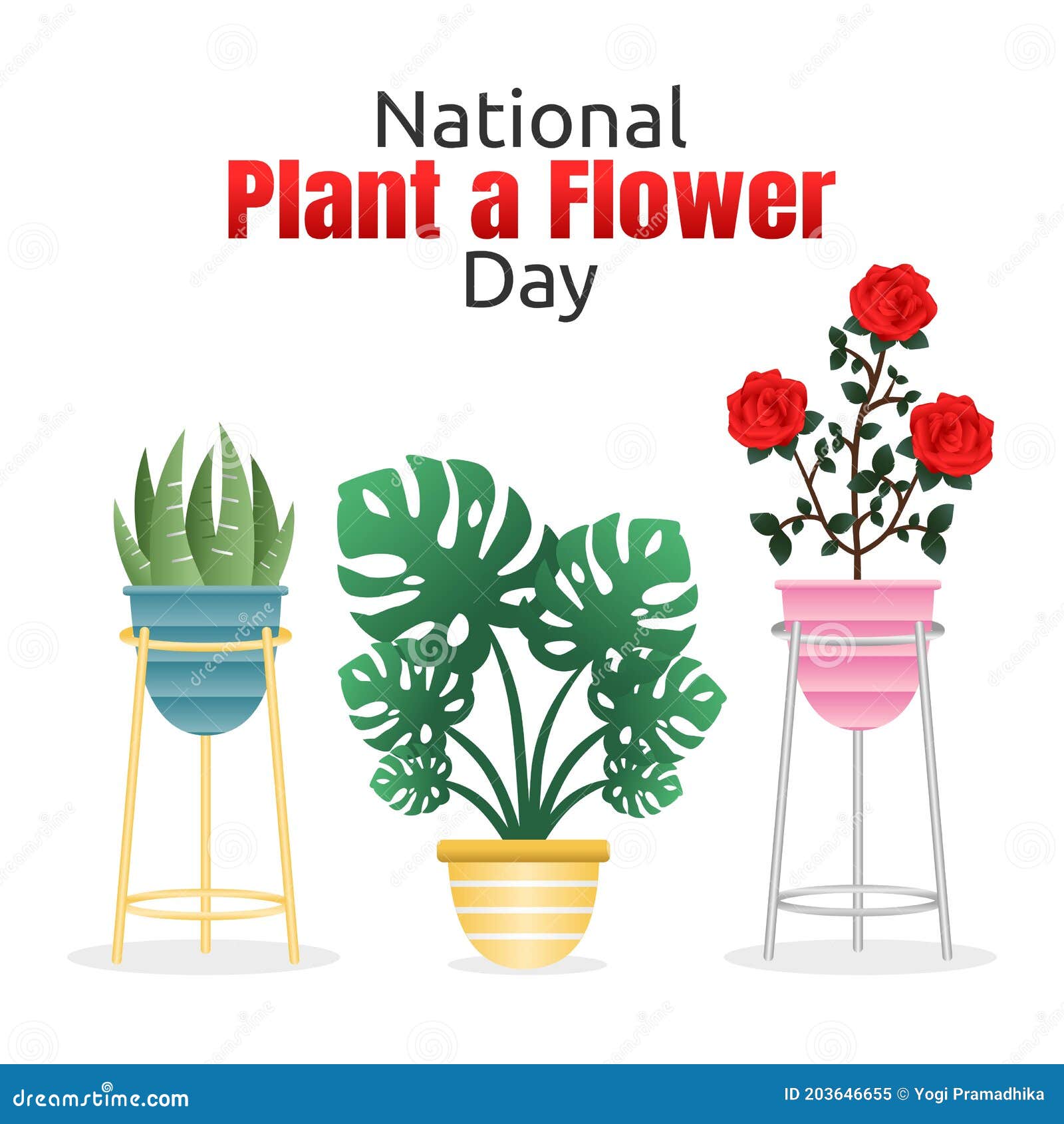 National Plant a Flower Day Vector Illustration Stock Vector