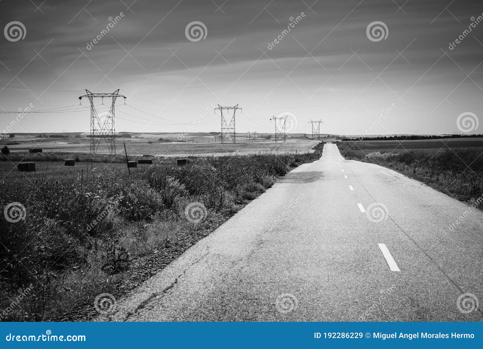 rural area crossed by a high voltage line