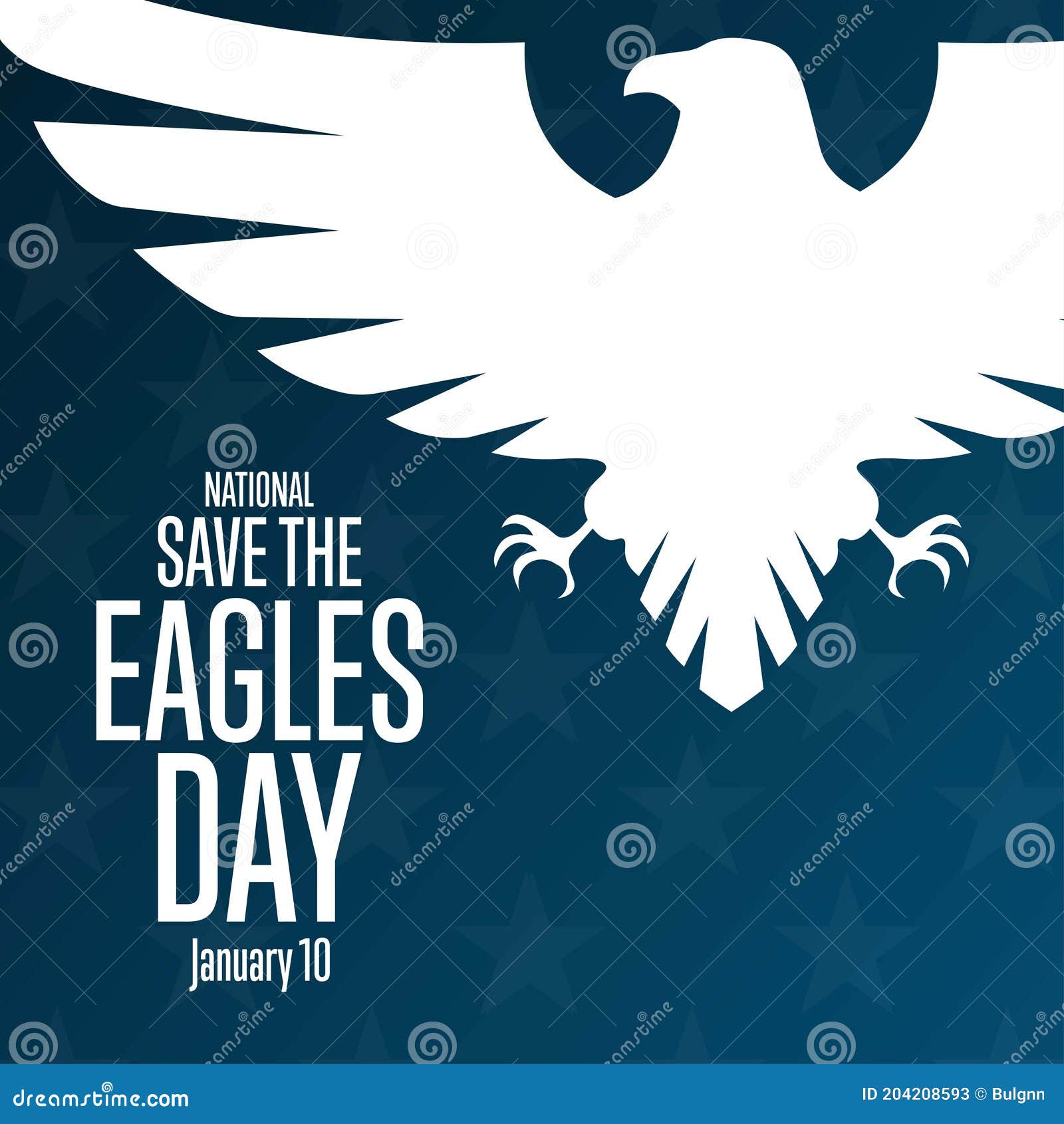 National Save the Eagles Day. January 10. Holiday Concept Stock Vector