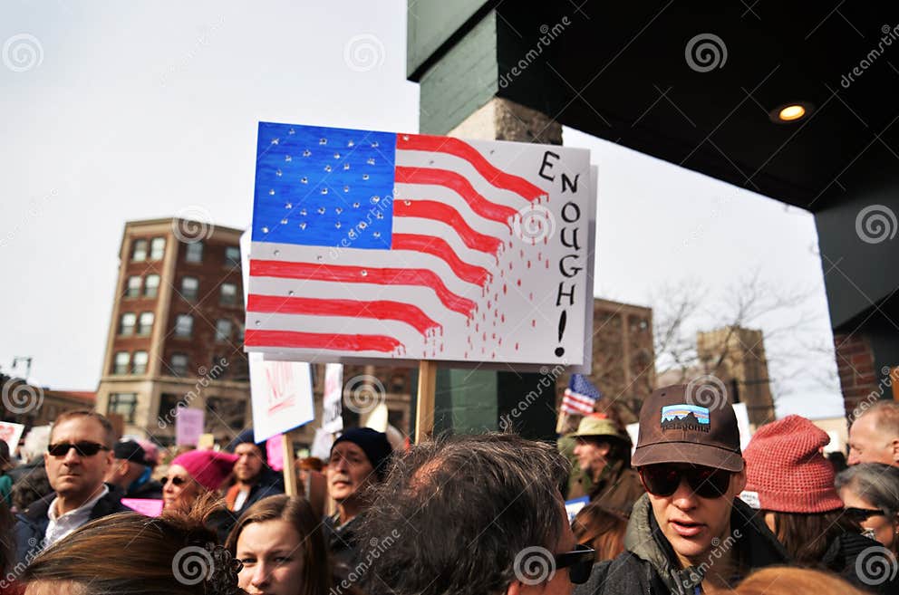 National School Walkout Student Protester Holding Sign. Editorial Stock