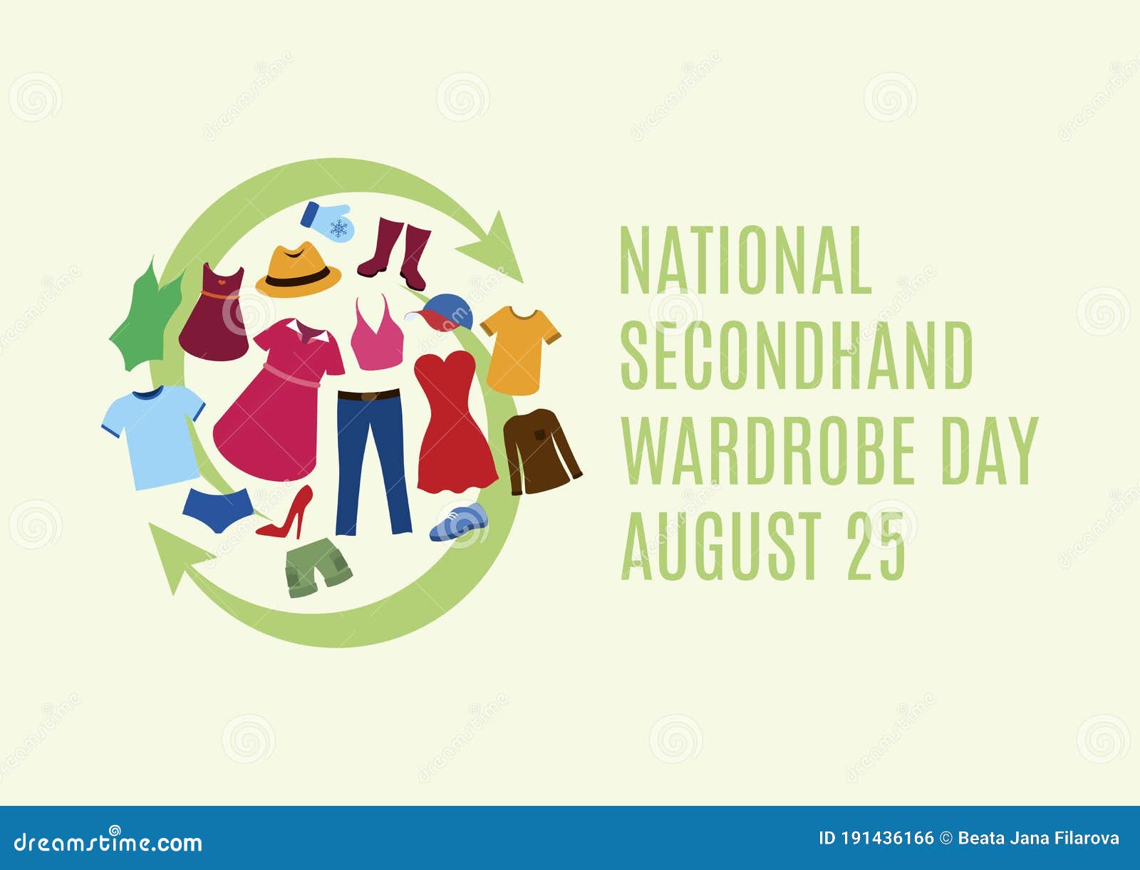 National Secondhand Wardrobe Day Vector Stock Vector Illustration Of Outfit Reusability