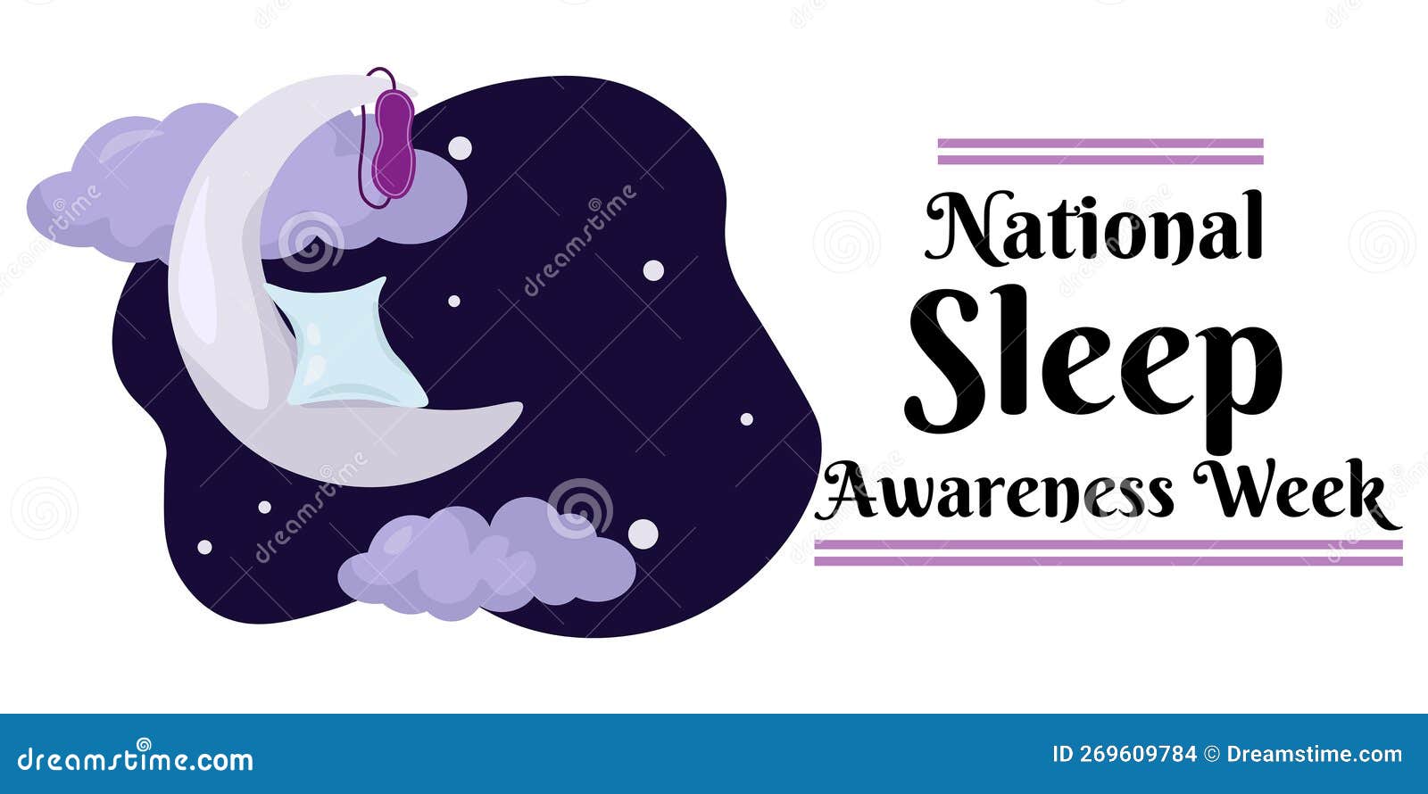 National Sleep Awareness Week, Horizontal Banner Design for Theme