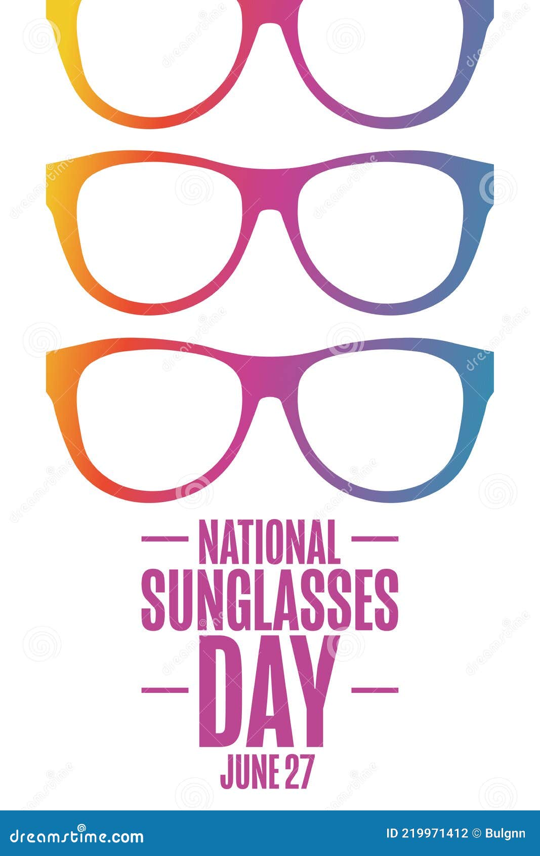 National Sunglasses Day. June 27. Holiday Concept Stock Vector ...