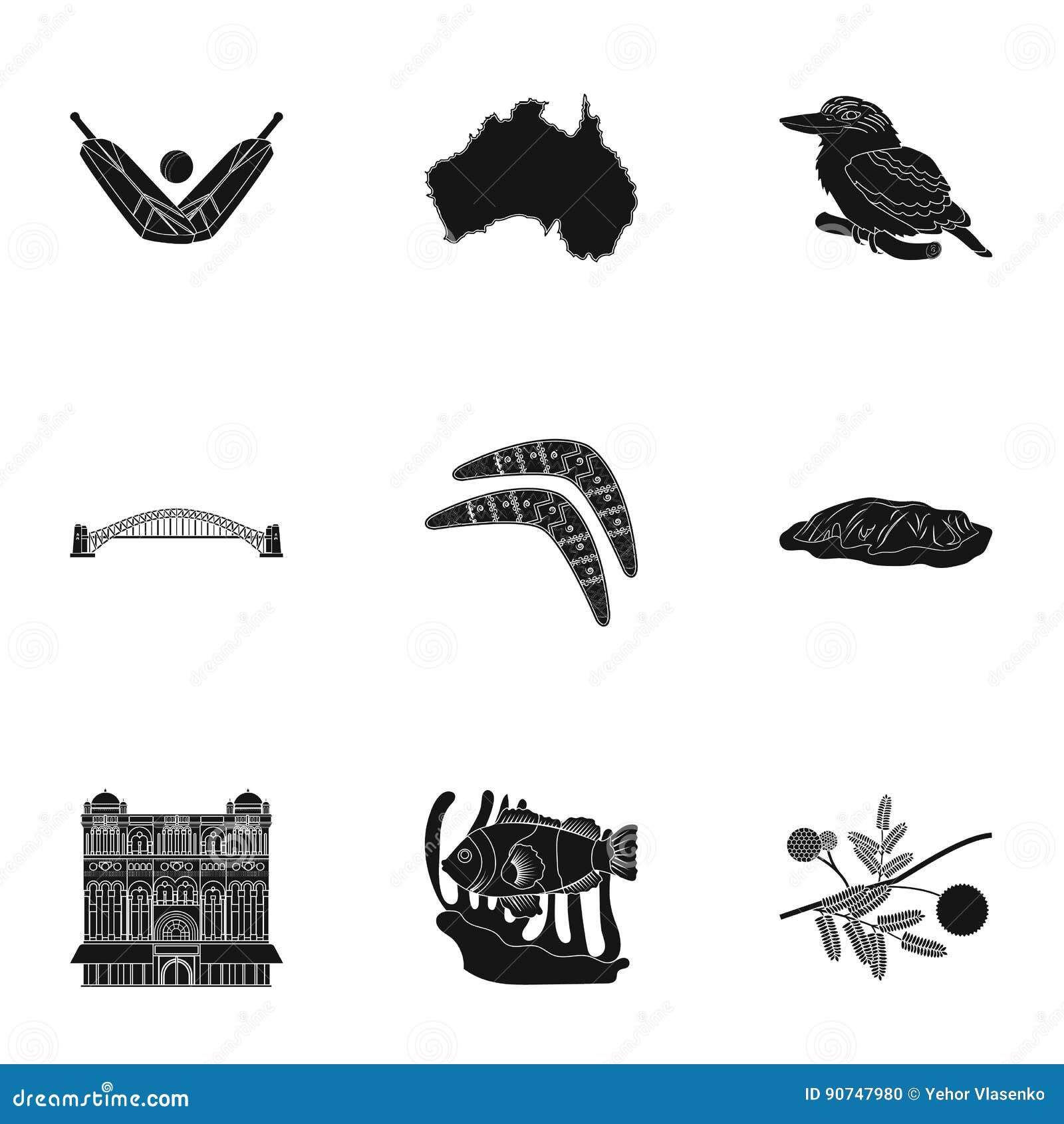 National Symbols of Australia Web Icon on Australia Theme Stock Vector National Symbols of Australia Web Icon on Australia Theme Stock Vector