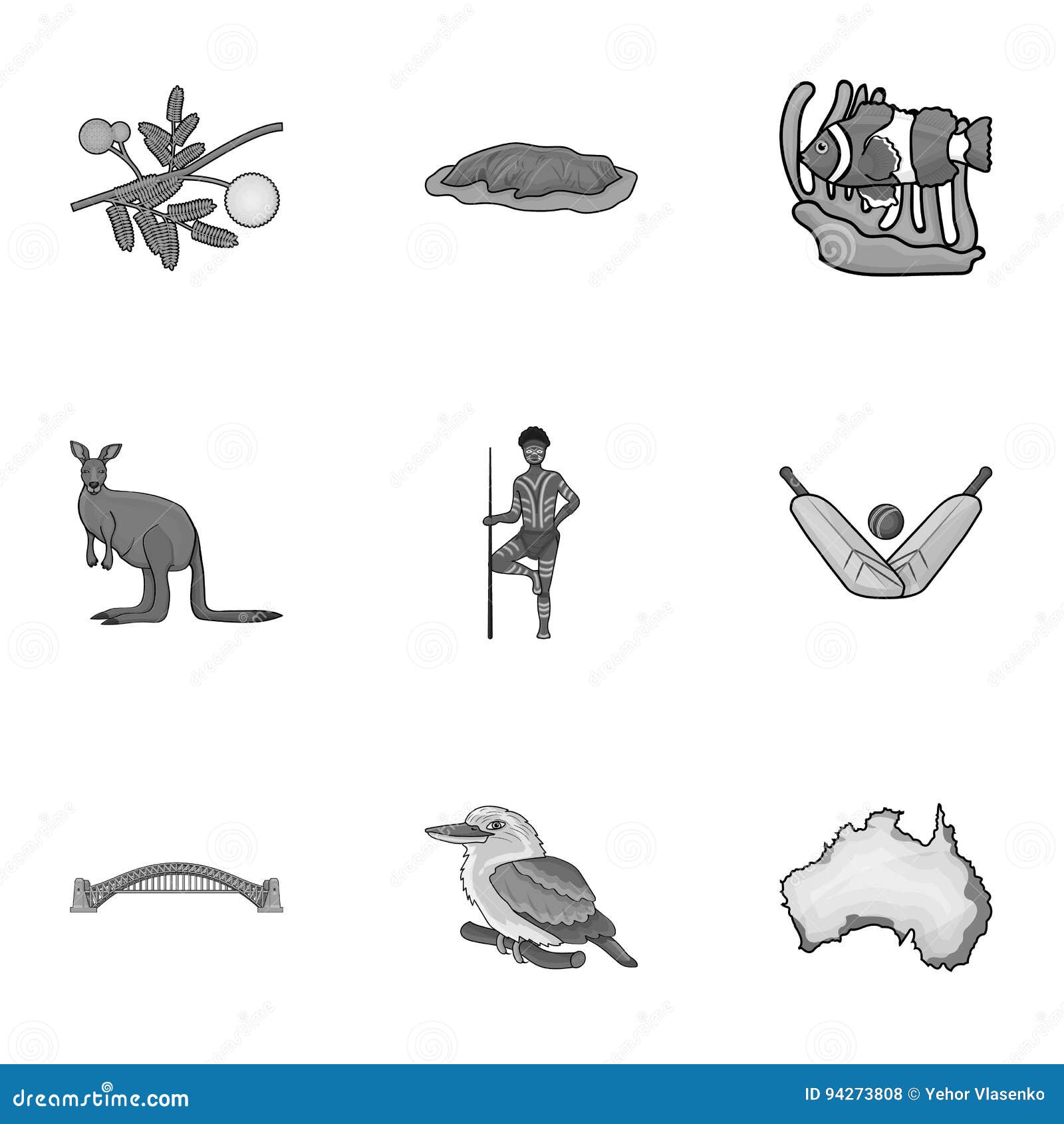 National Symbols of Australia Web Icon on Australia Theme Stock Vector National Symbols of Australia Web Icon on Australia Theme Stock Vector