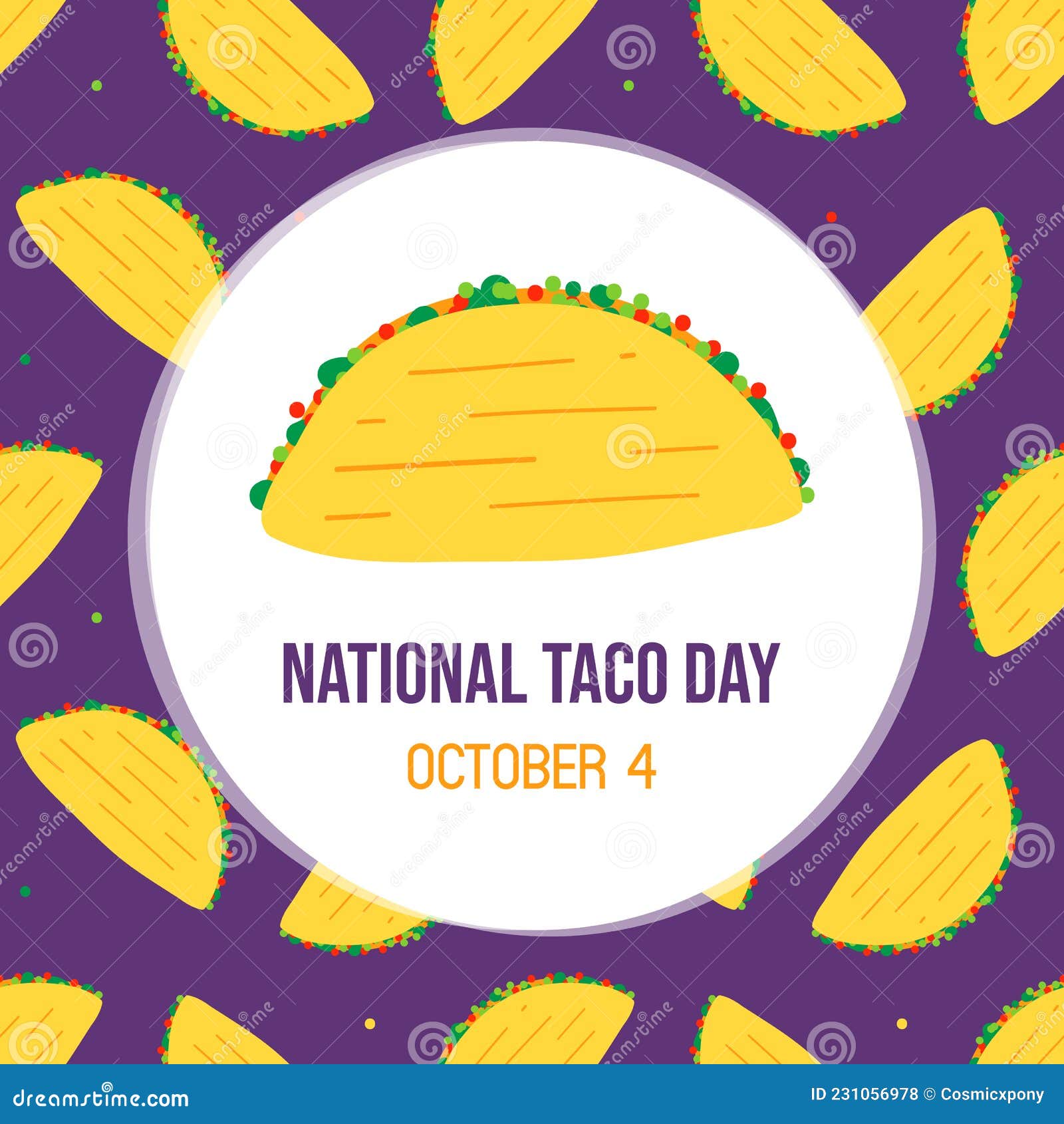 National Taco Day Sign And Badge Vector Illustration CartoonDealer