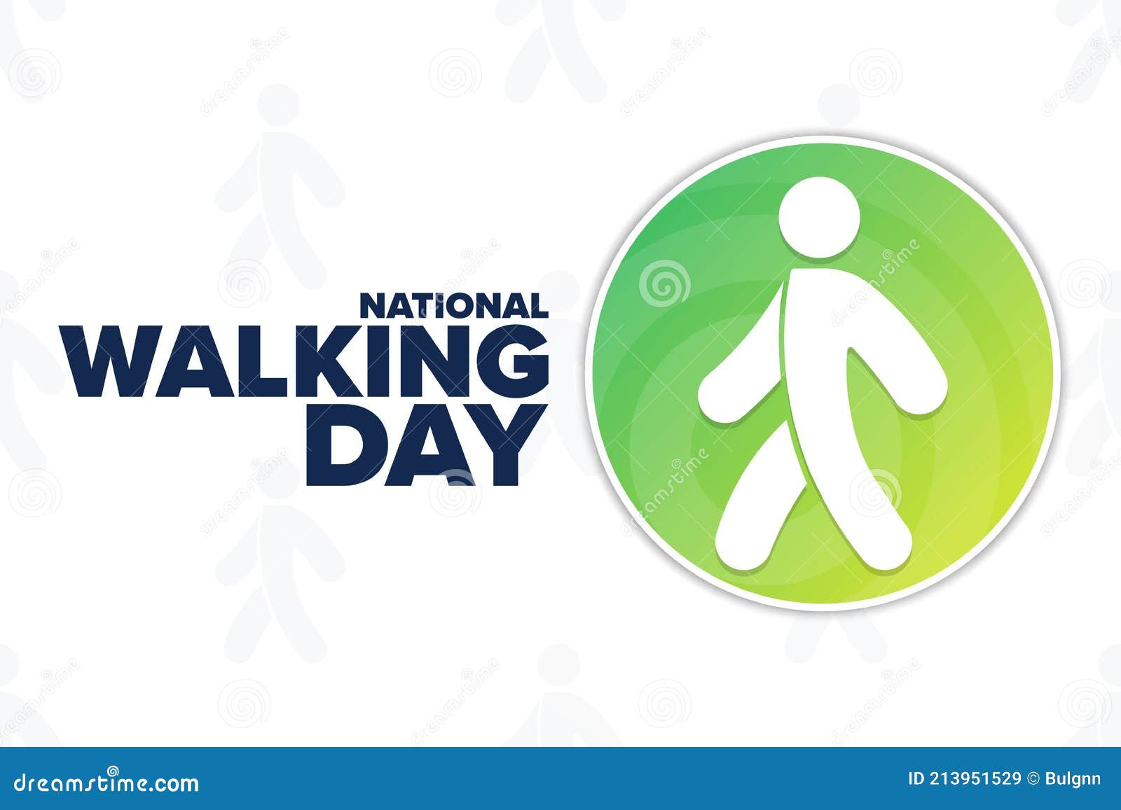 National Walking Day. First Wednesday of April. Holiday Concept Stock