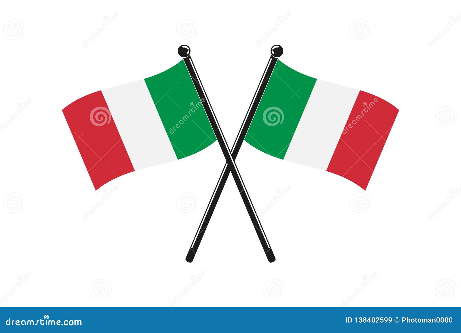 Nationale Italien-Flagge vektor abbildung. Illustration von hintergrund -  138402599