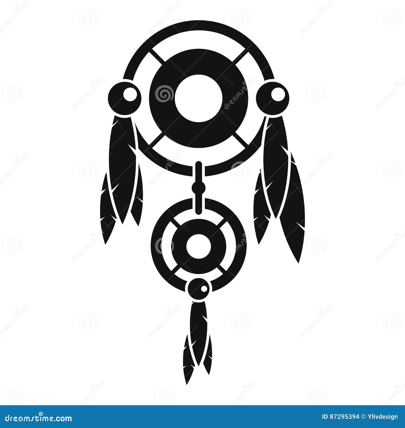 Native American Dreamcatcher Icon, Simple Style Stock Vector