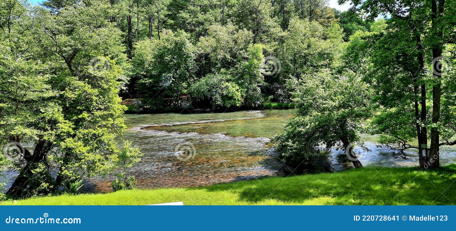 Native American Fish Trap on the Toccoa River Stock Image - Image