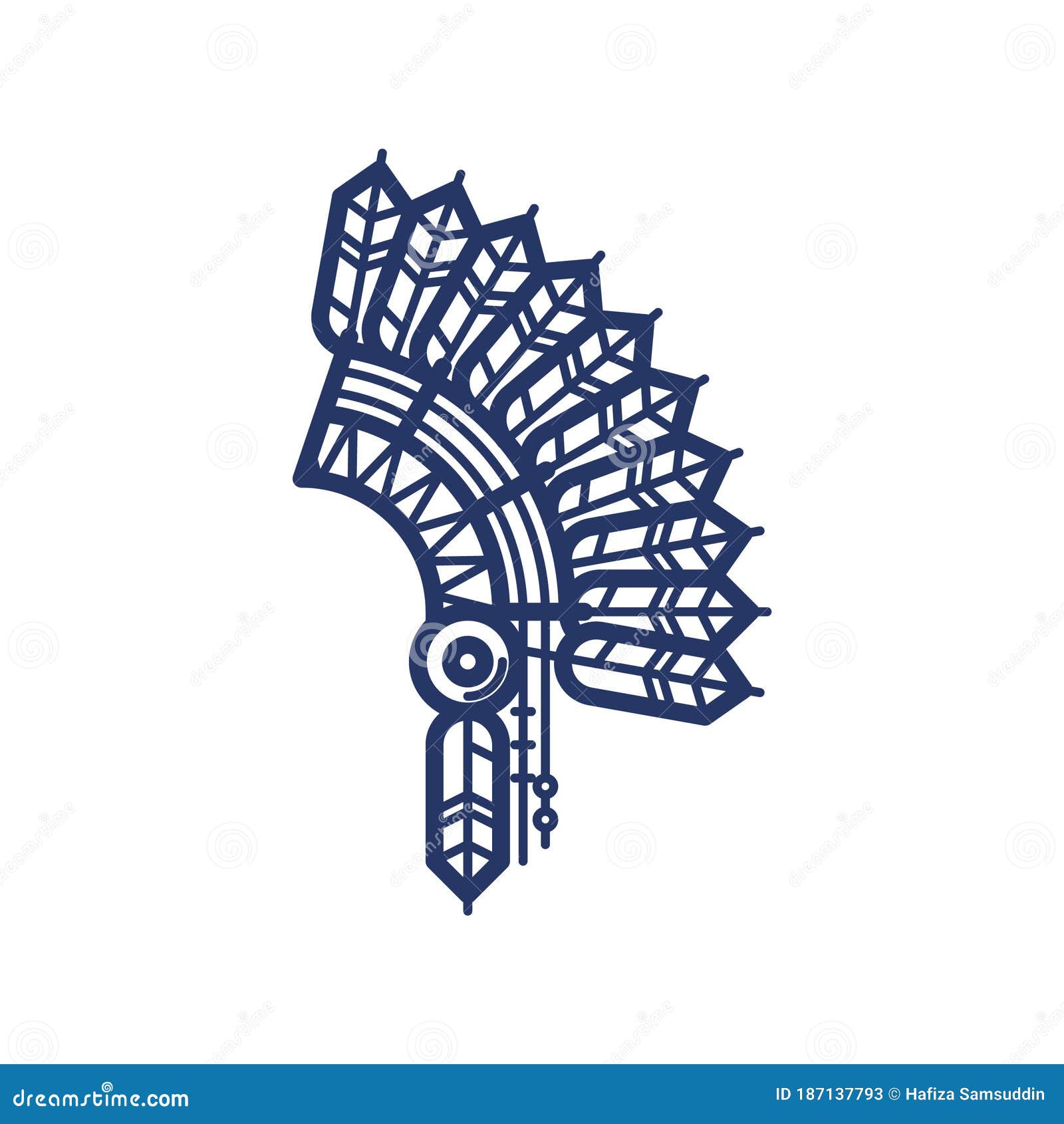 Native American Headdress. Vector Illustration Decorative Design Stock