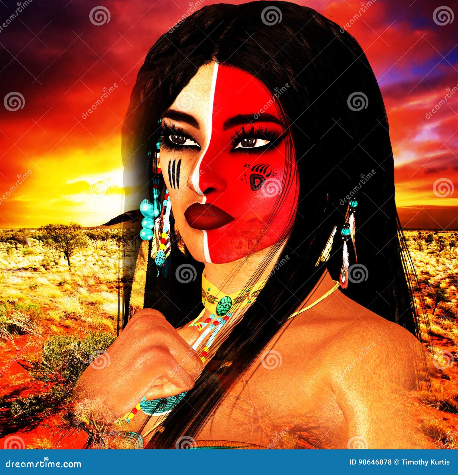 native american female war paint