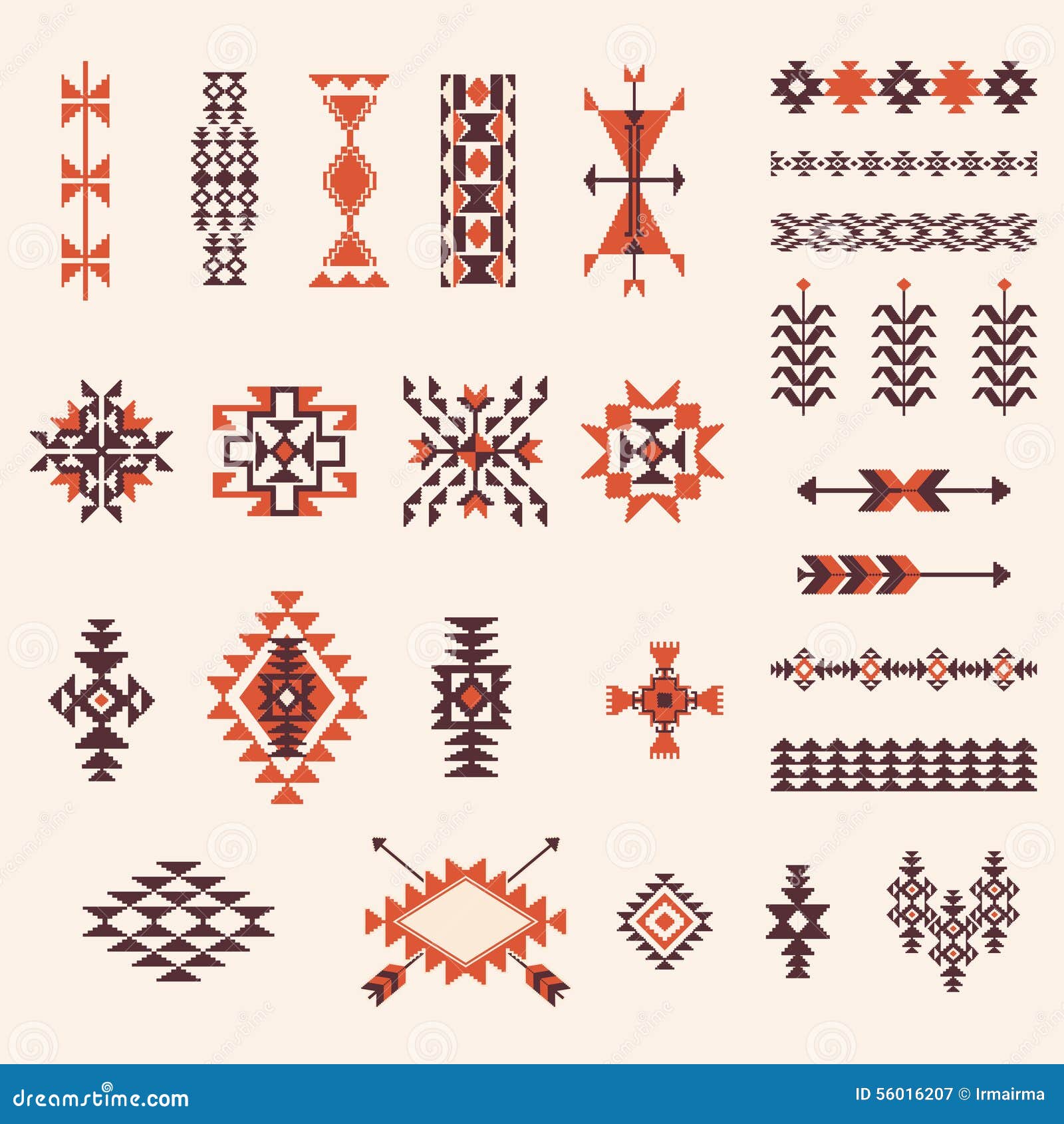 native american navajo aztec pattern  set