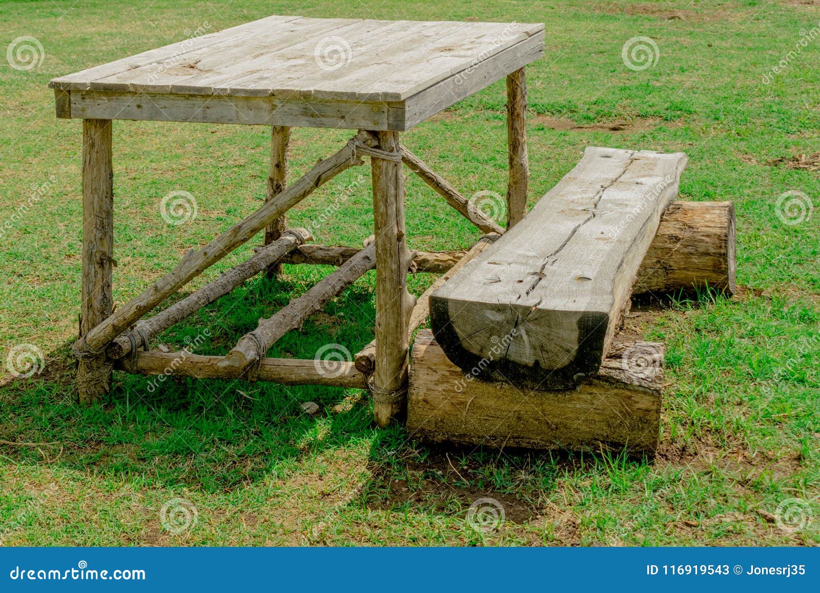 Native American Table With Bench Stock Image Image Of Culture