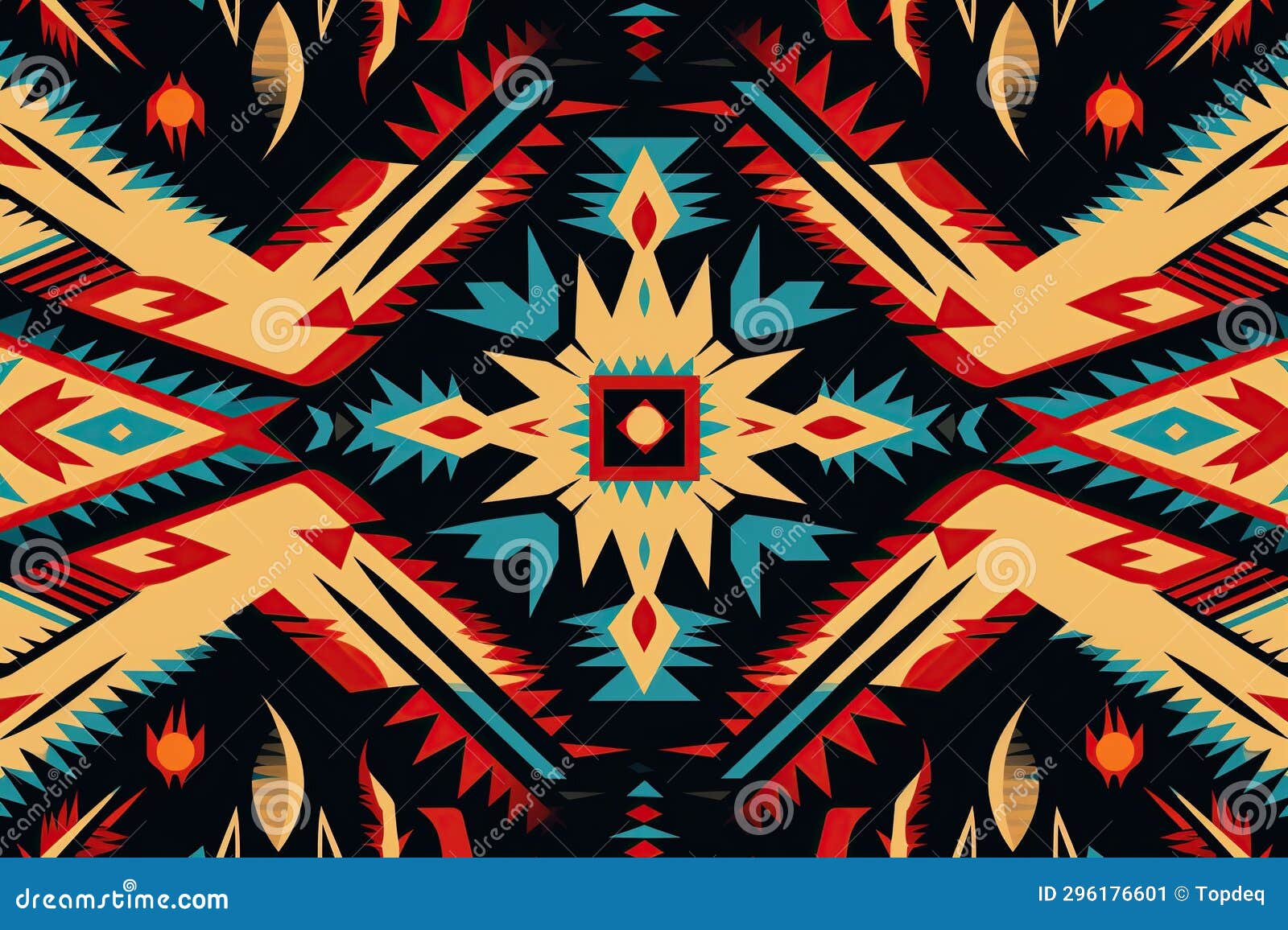 Native American Traditional Pattern Ethnic Design Background in Earth Colors Stock Illustration