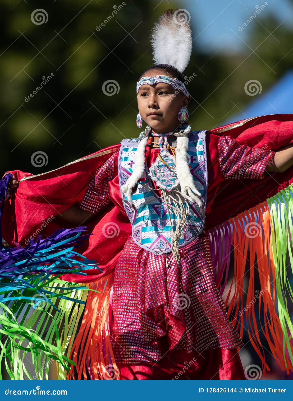 Native American Woman Dancing Editorial Stock Image