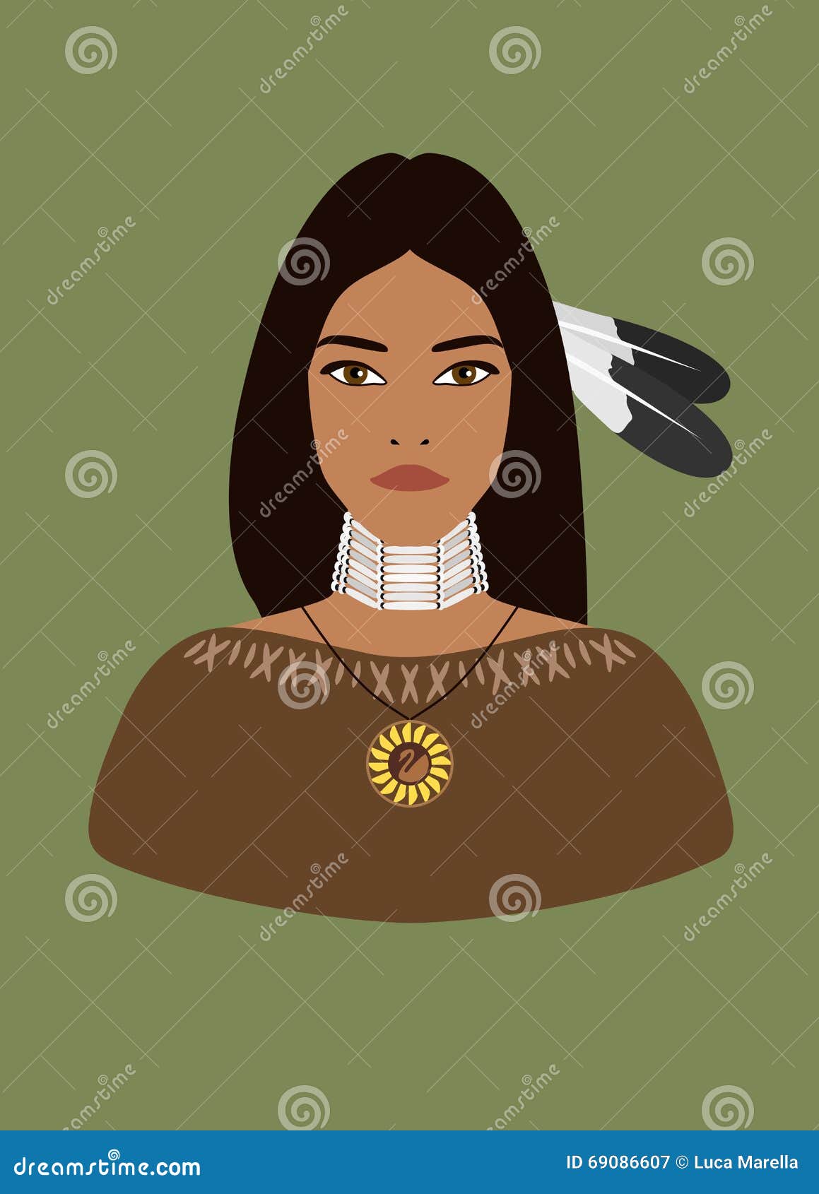 Download Native american woman stock vector. Illustration of image ...