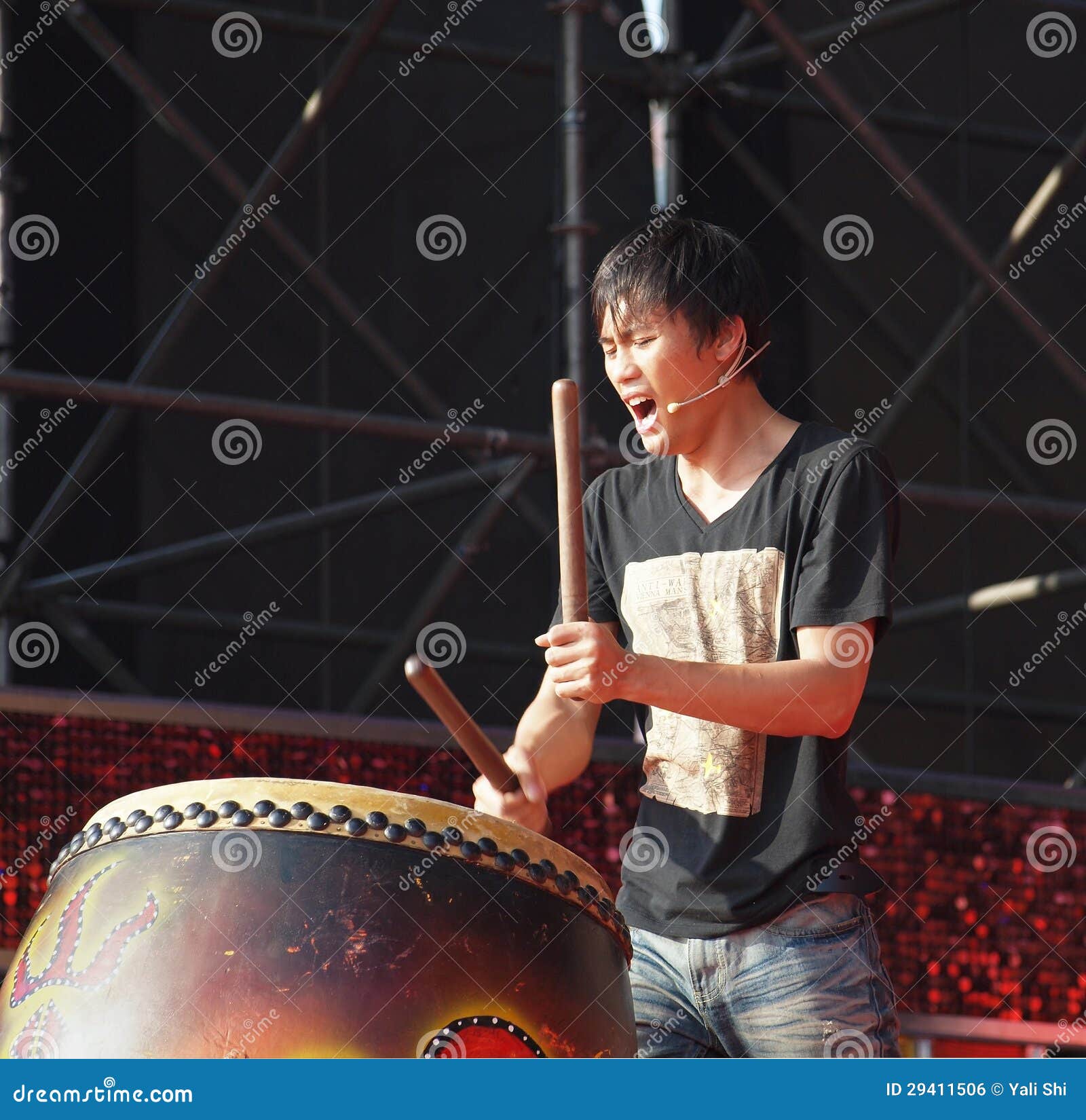 Native Drummer Performs in Taiwan Editorial Photo Image of kaohsiung