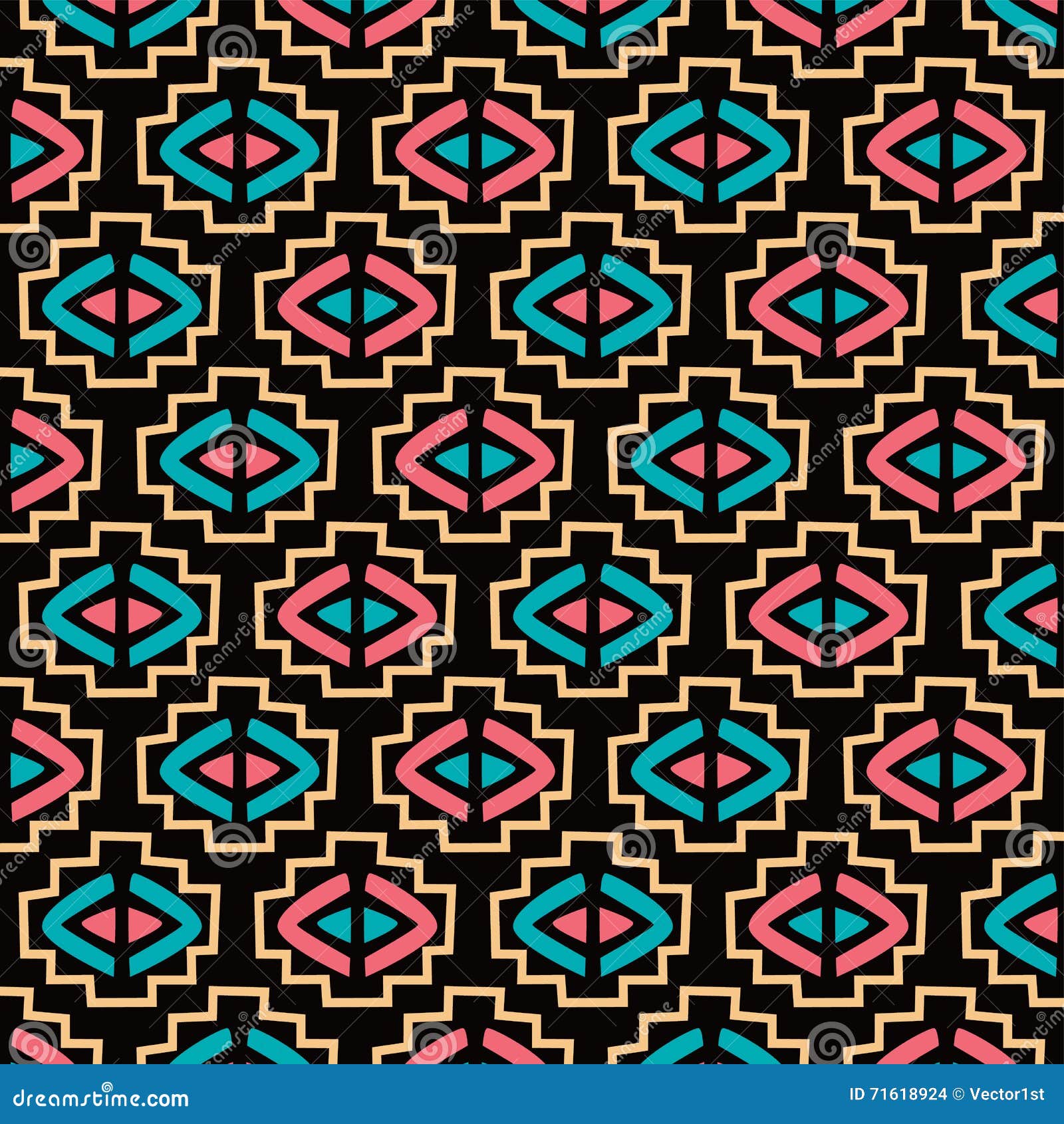 Native ethnic pattern stock vector. Illustration of african - 71618924