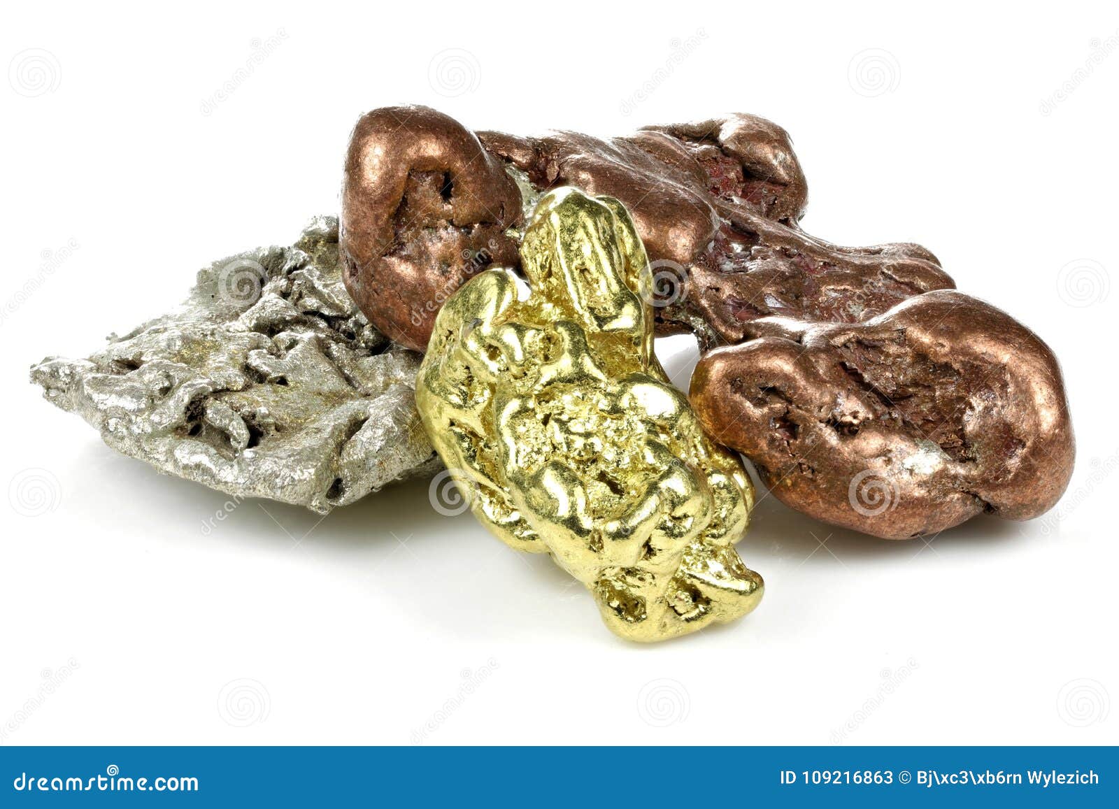 Copper Gold Satin Ribbon Bow Scroll Set Isolated On White Background