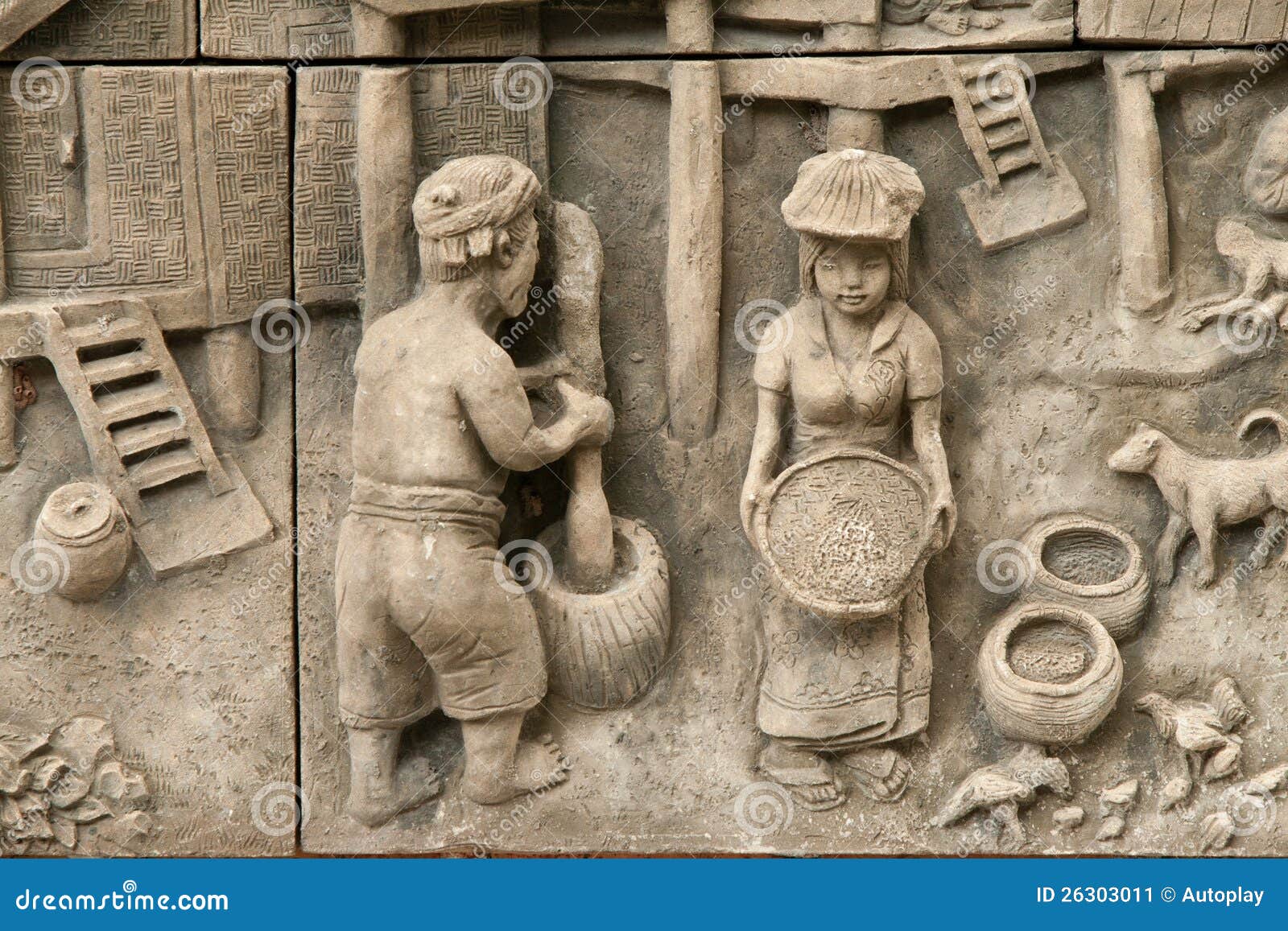 Native molding art on wall stock image. Image of design 26303011
