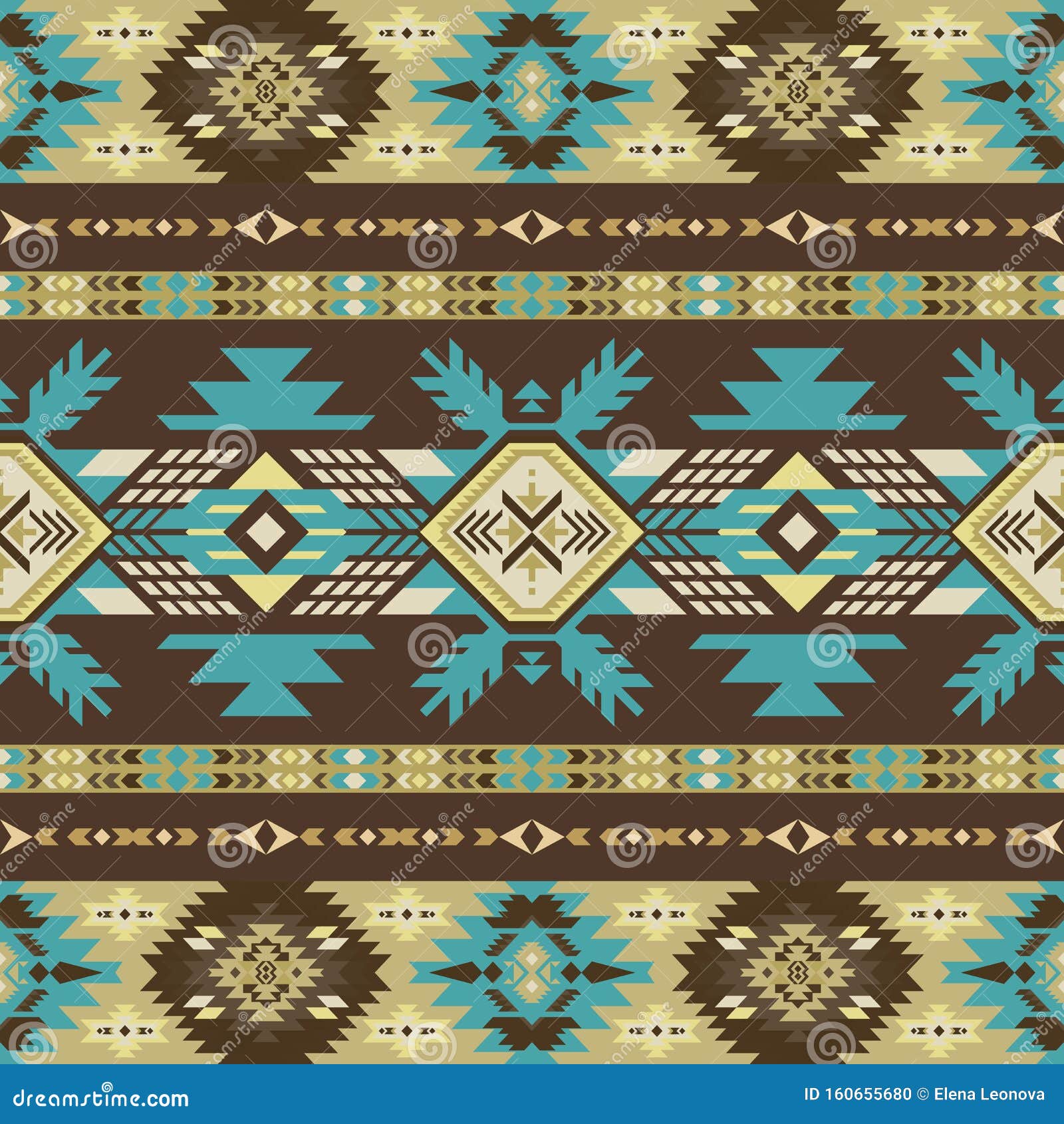 krøllet Countryside katolsk Native Southwest American, Aztec, Navajo Seamless Pattern. Tribal Print  Stock Vector - Illustration of indian, native: 160655680