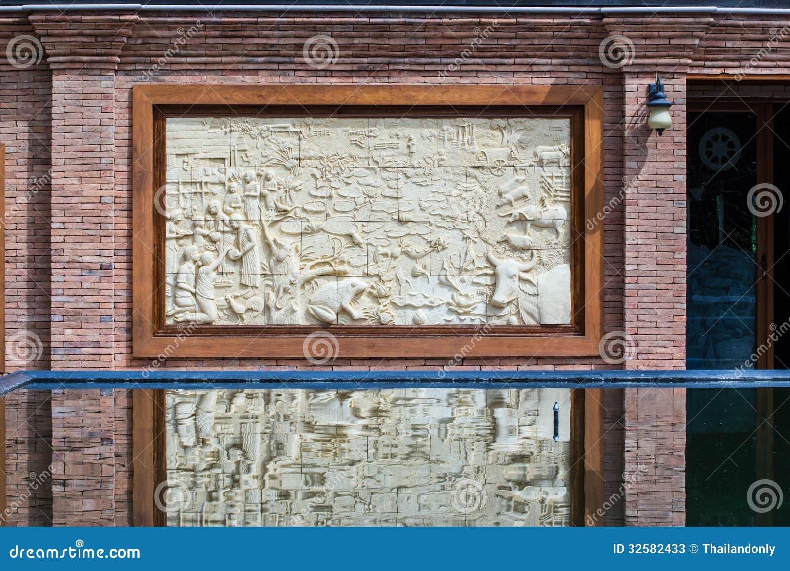 Native Thai Style Molding Art Stock Image Image of craft, blue 32582433