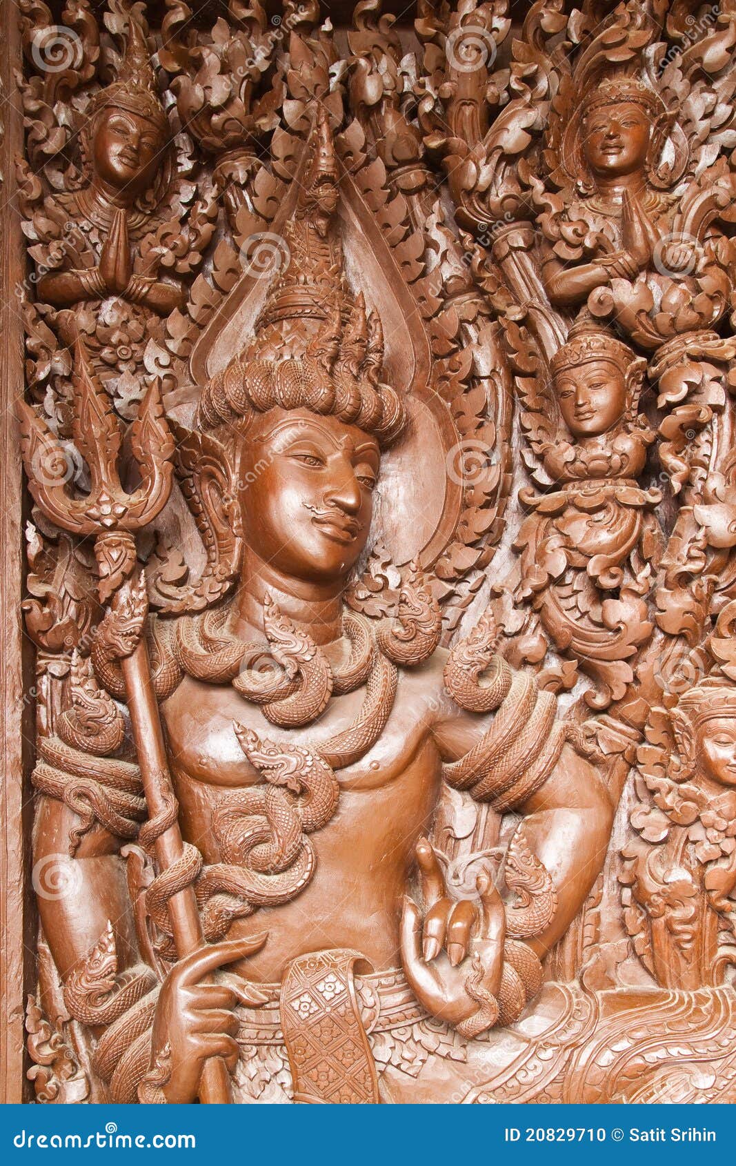 Native Thai Style Wood Carving Stock Photo Image of icon, sculpture