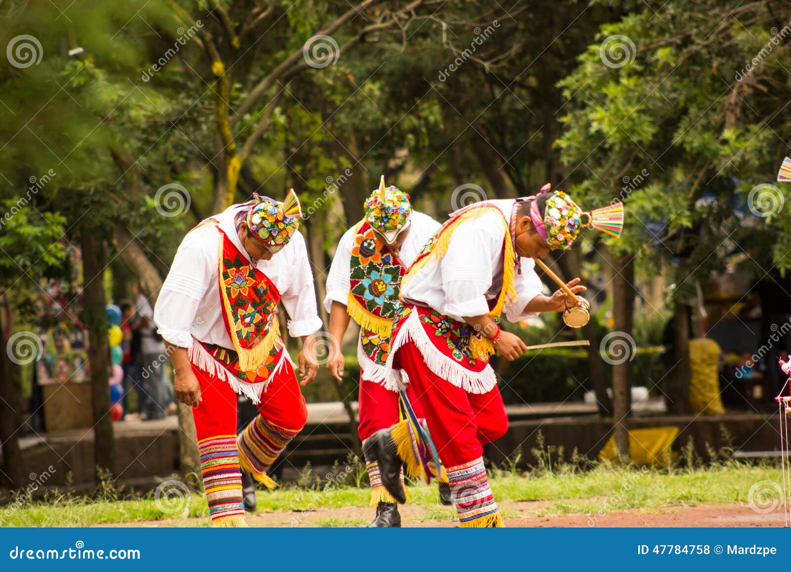 Native Tribe Mexican Voladores De Papantla Dancing Playing