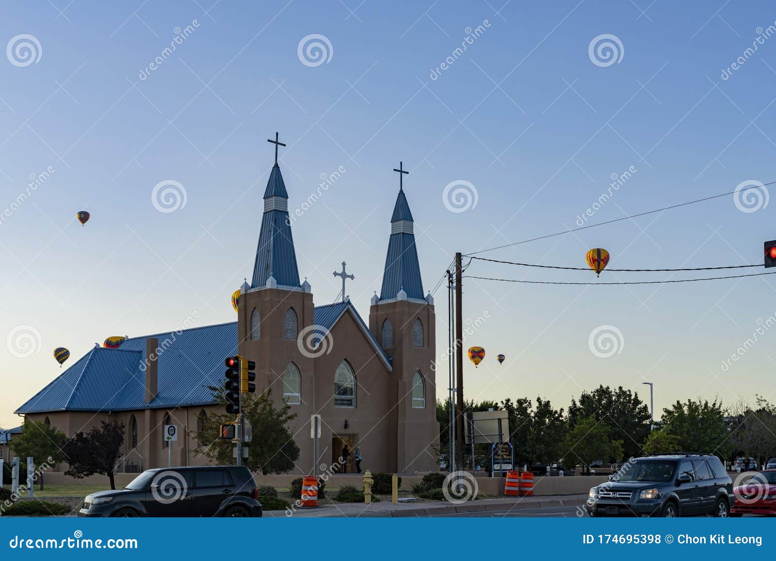 Nativity of the Blessed Virgin Mary Catholic Church and Hot Air Ballon