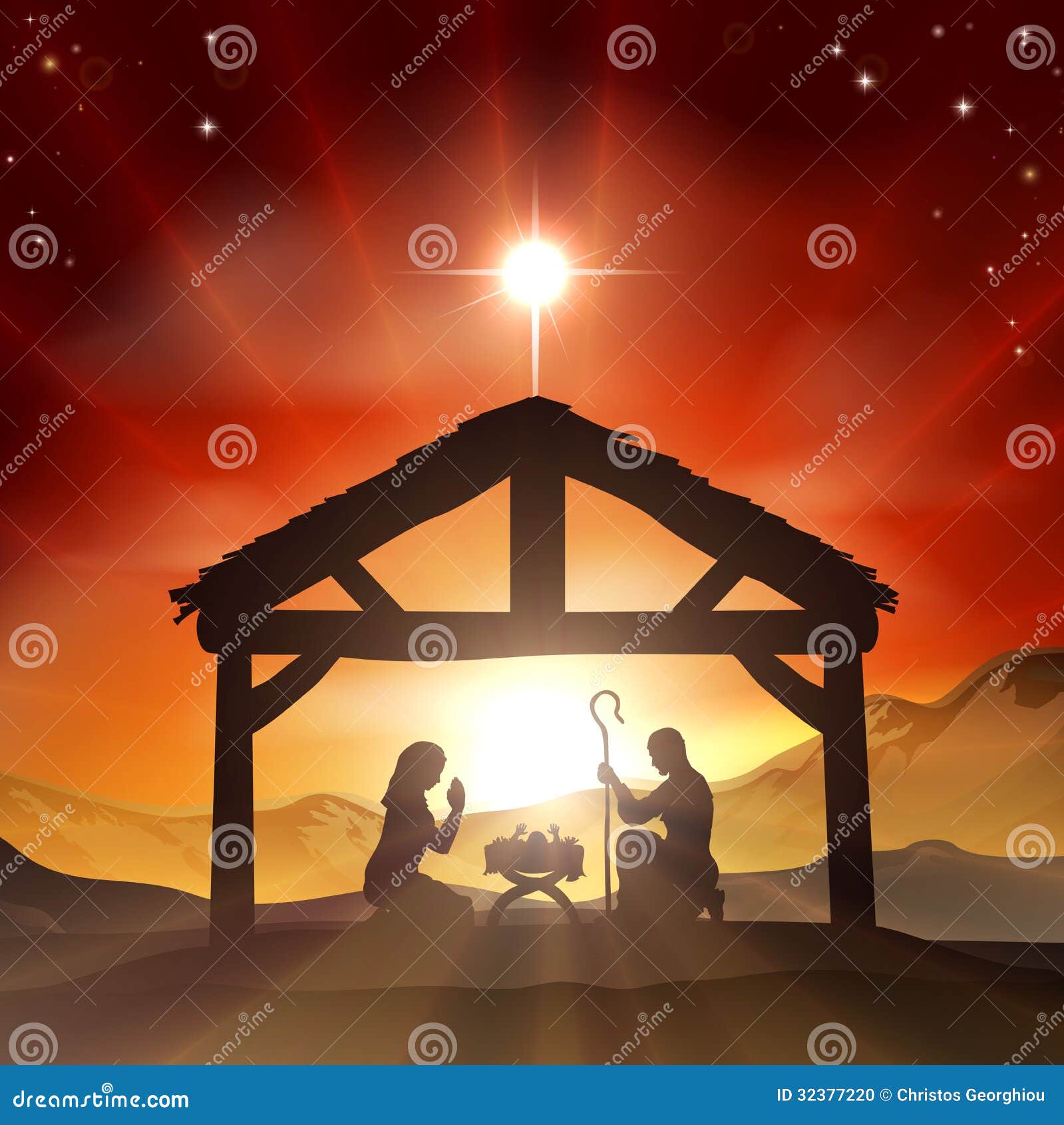 Nativity Christian Christmas Scene vector illustration