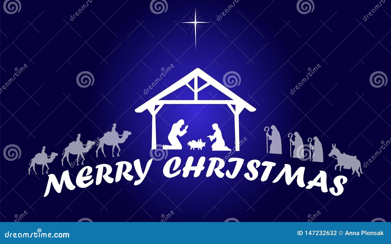 The Nativity of Jesus Christ. Merry Christmas Stock Illustration ...