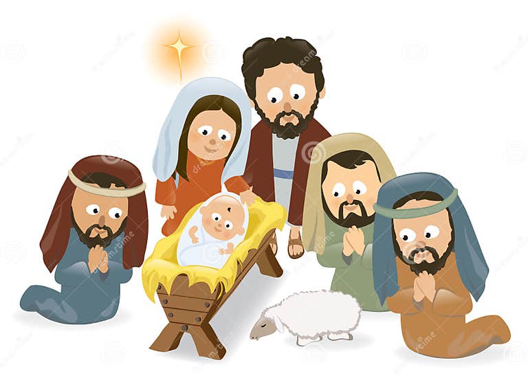 Nativity Scene stock vector. Illustration of cartoon - 35344825