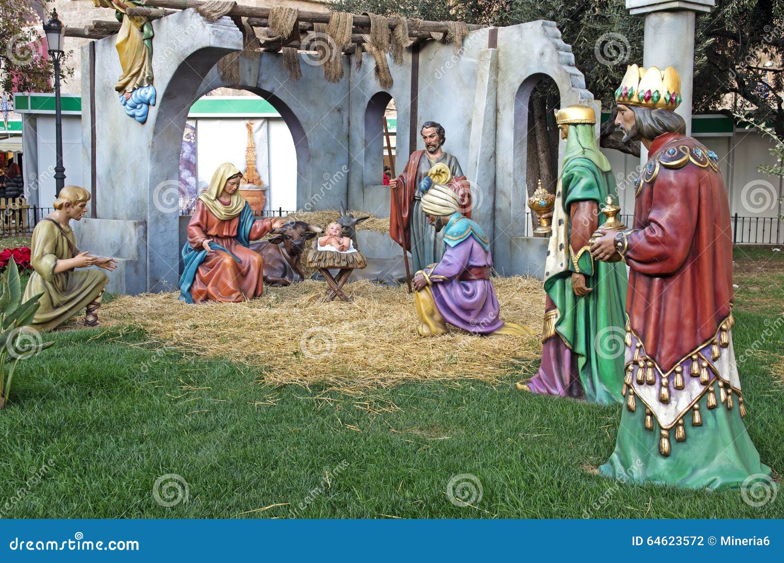 Nativity scene stock photo. Image of joseph, baby, family 64623572
