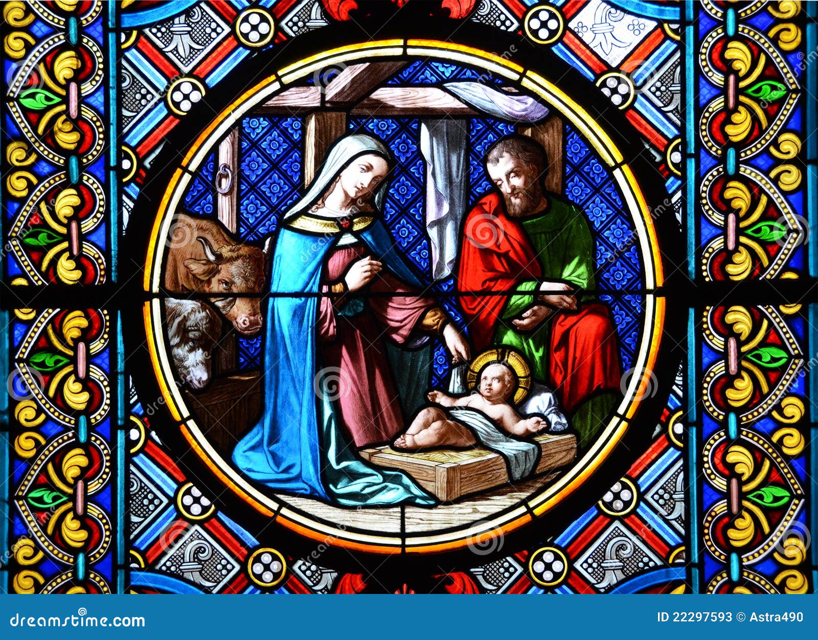 Nativity Painting Stained Glass Nativity Painting Stained Glass