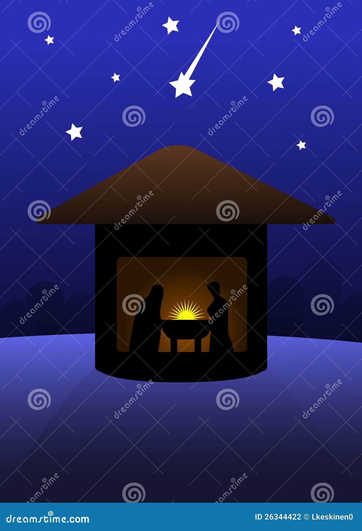Nativity silent night stock vector. Illustration of star 26344422