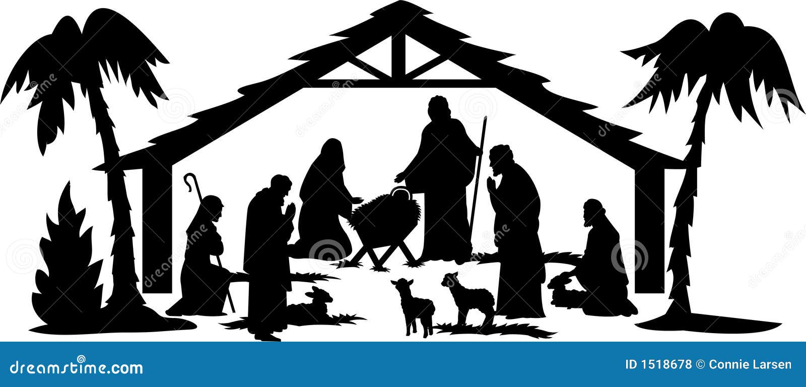 Download Nativity Silhouette/eps stock vector. Illustration of ...