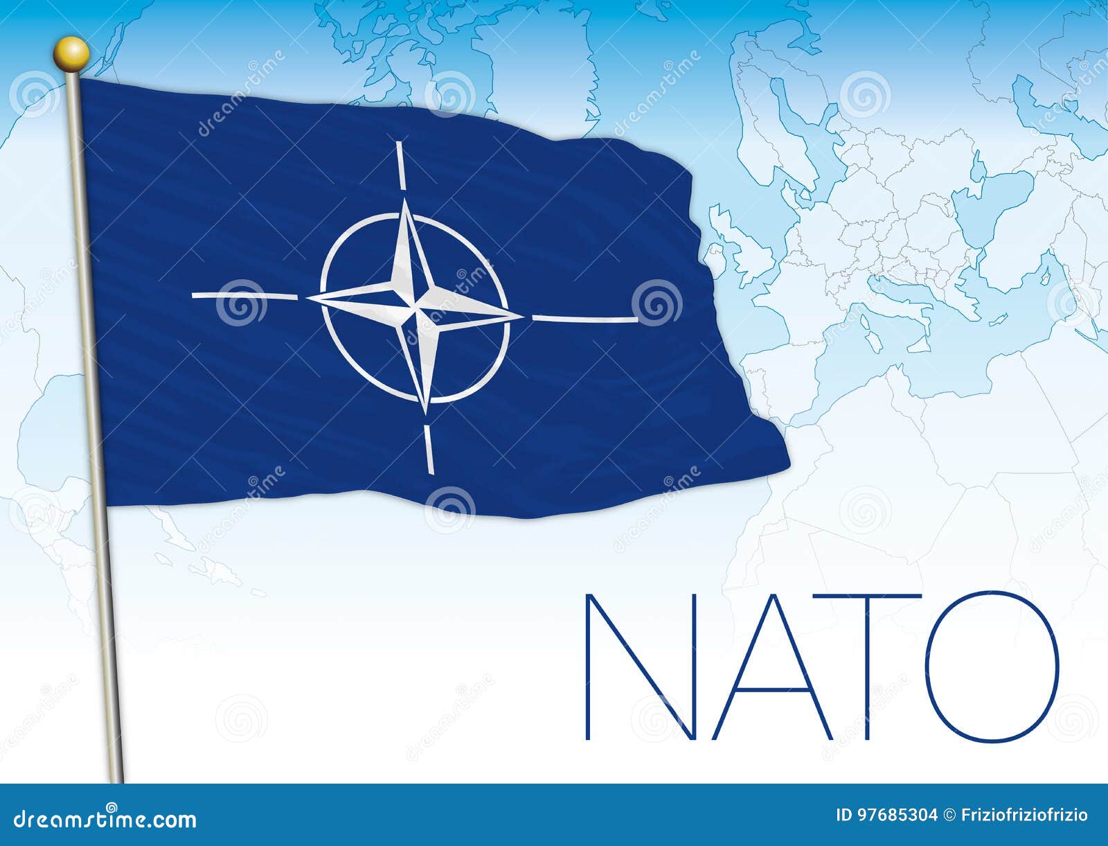 NATO, North Atlantic Treaty Organisation - Round Country Flag With An ...